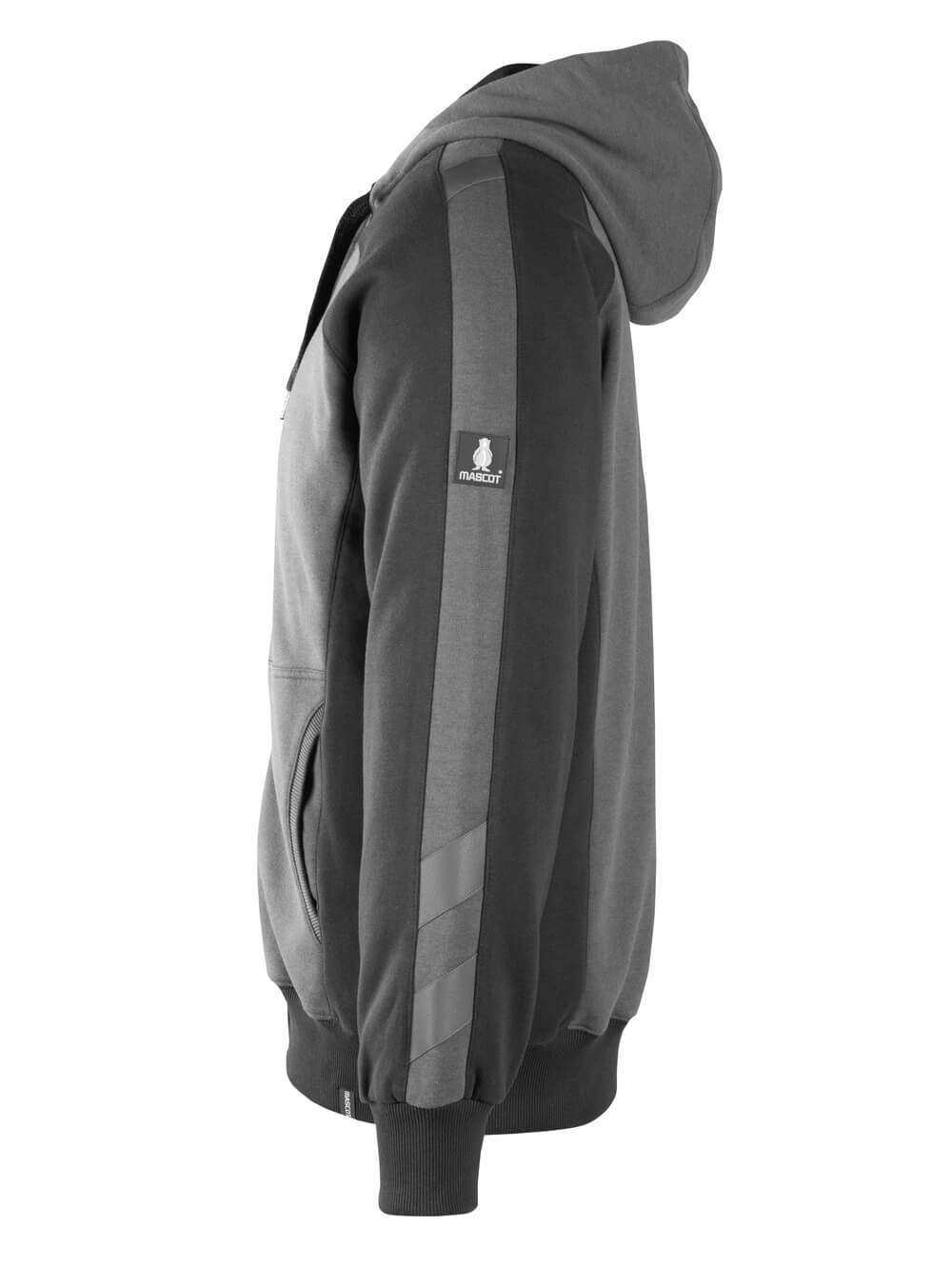 MASCOT® Unique Capuchontrui met rits – Donkerantraciet/Zwart