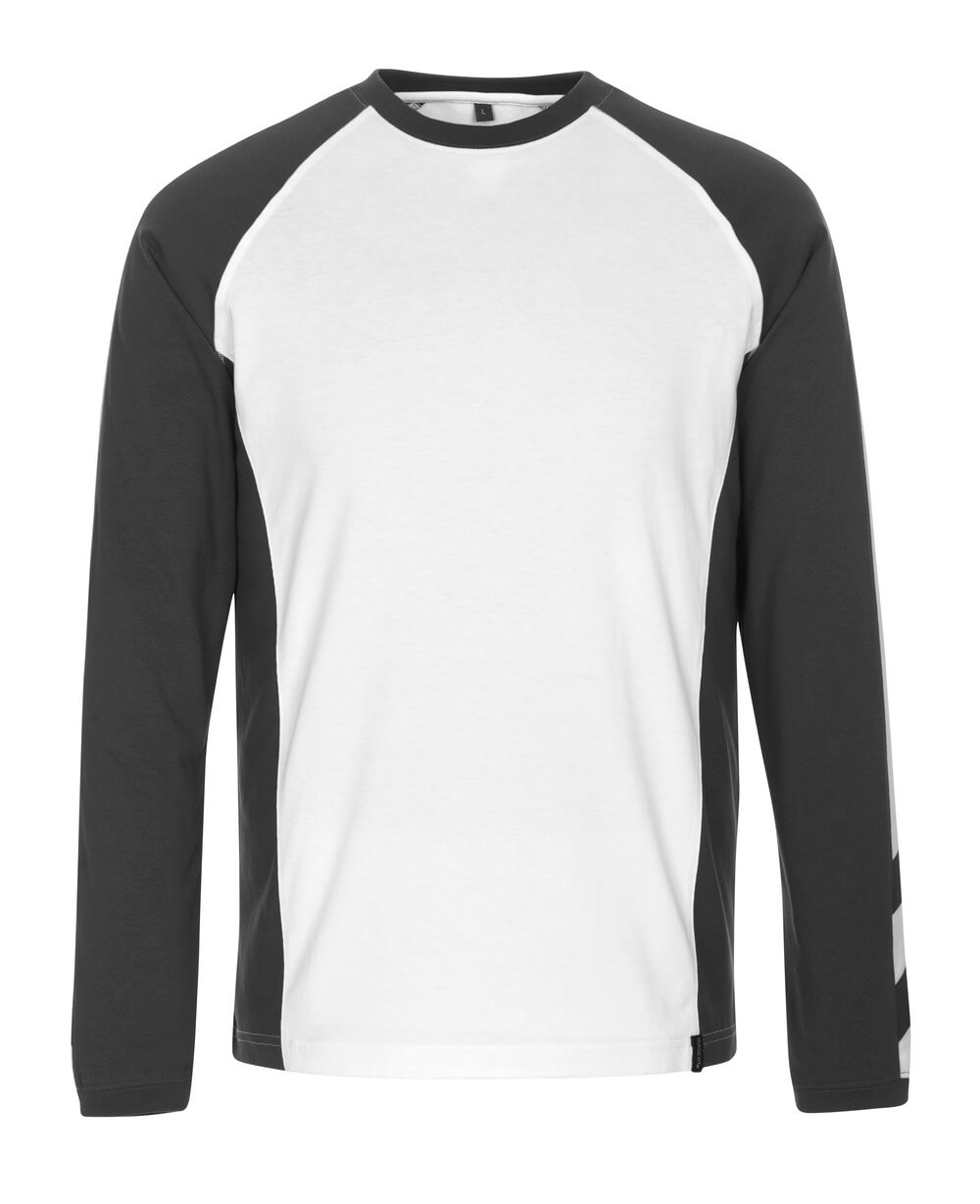 MASCOT® Unique T-shirt met lange mouwen – Wit/Donkerantraciet