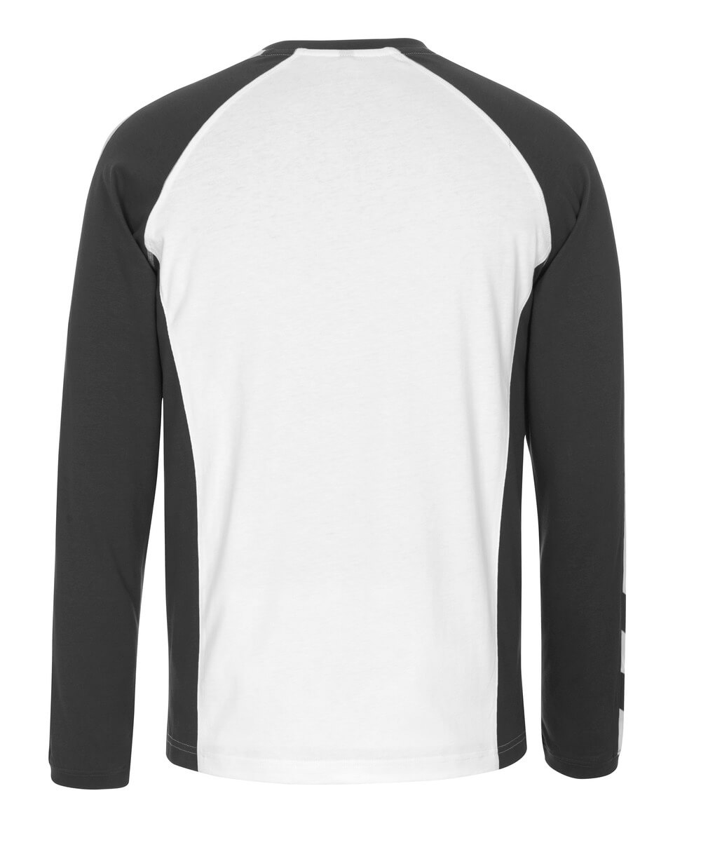 MASCOT® Unique T-shirt met lange mouwen – Wit/Donkerantraciet