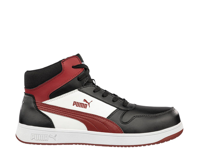 Puma FRONTCOURT BLK/WHT/RED MID S3L ESD FO HRO SR Veiligheidsschoenen