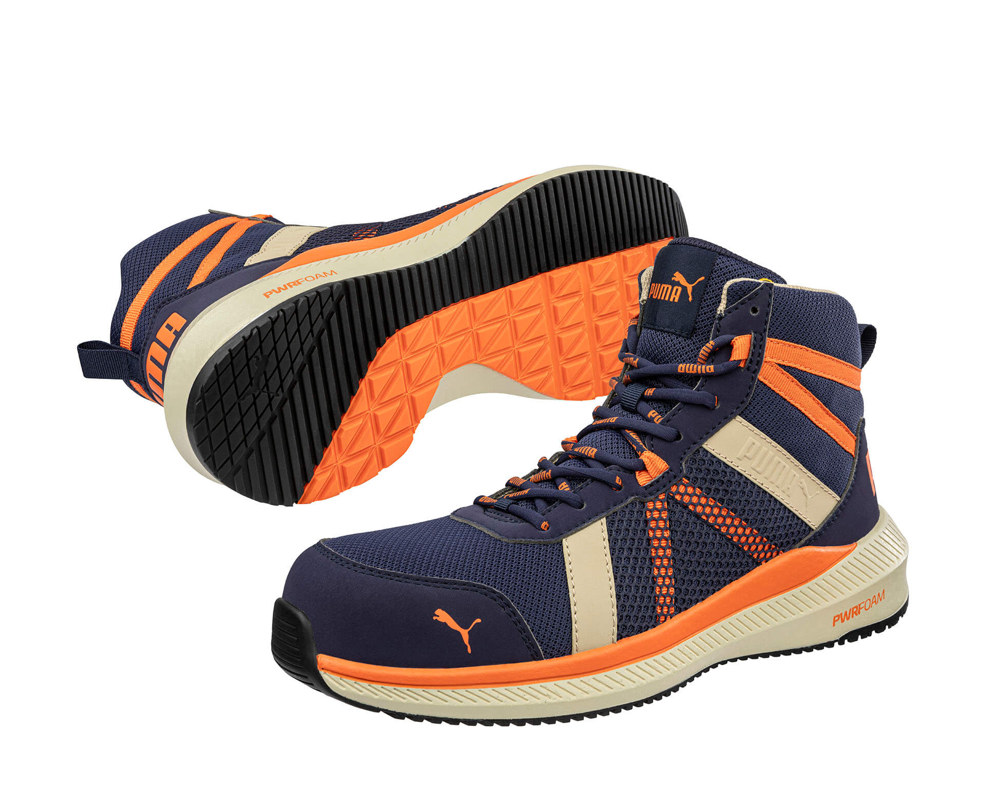 Puma RIVAL BLUE/ORANGE MID S1PS ESD FO HRO SR Veiligheidsschoenen