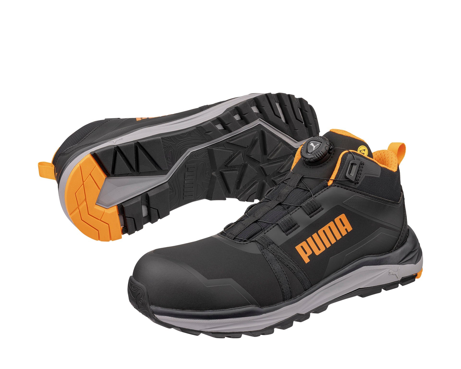 Puma KANYON BLK/ORANGE DISC MID S3S ESD FO HRO SR Veiligheidsschoenen