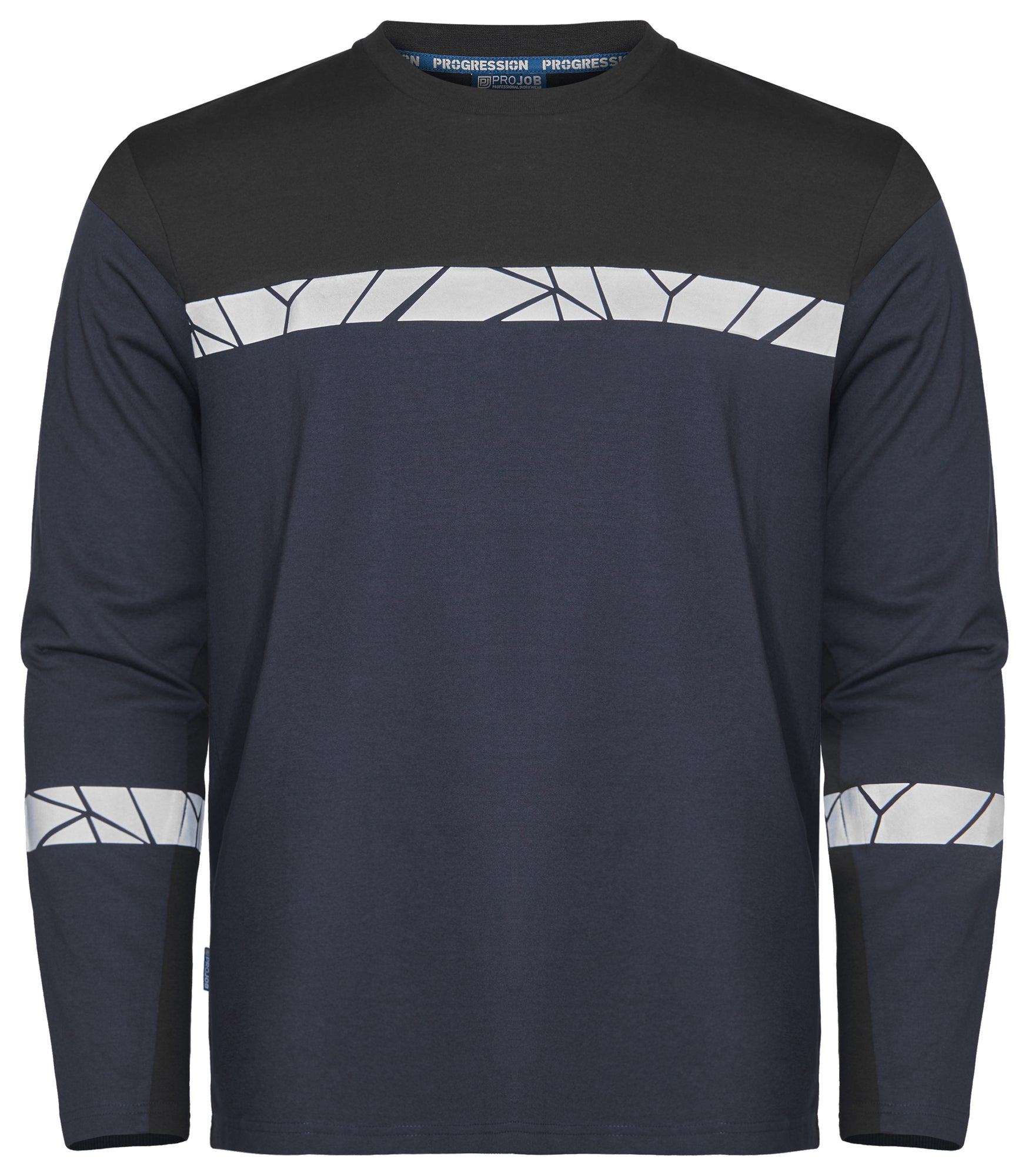 7002 T-SHIRT LANGE MOUWEN - Marine/zwart