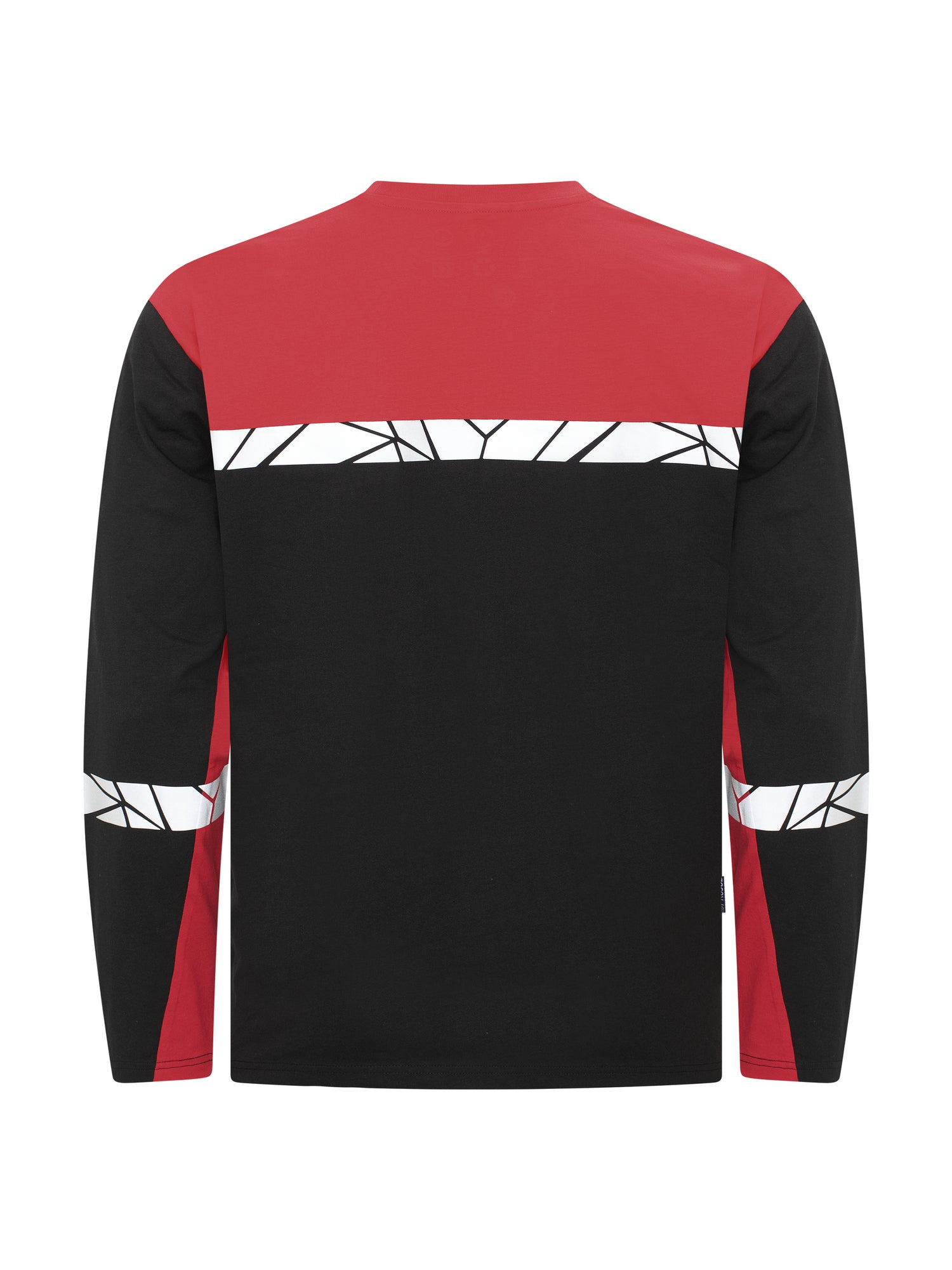 7002 T-SHIRT LANGE MOUWEN - Zwart/rood