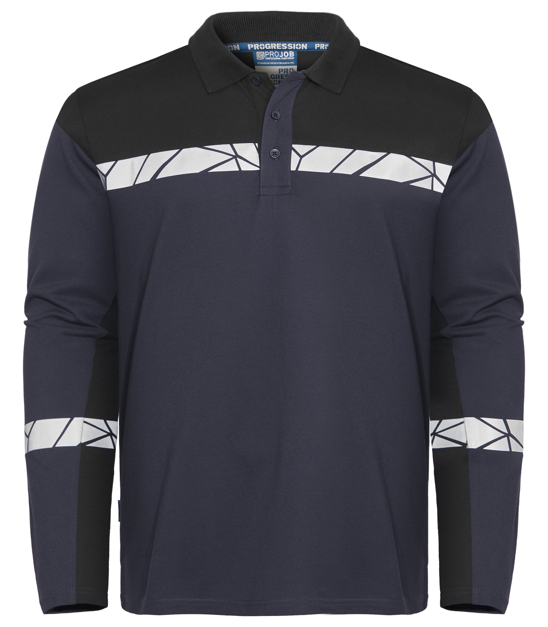 7004 POLO LANGE MOUWEN - Marine/zwart