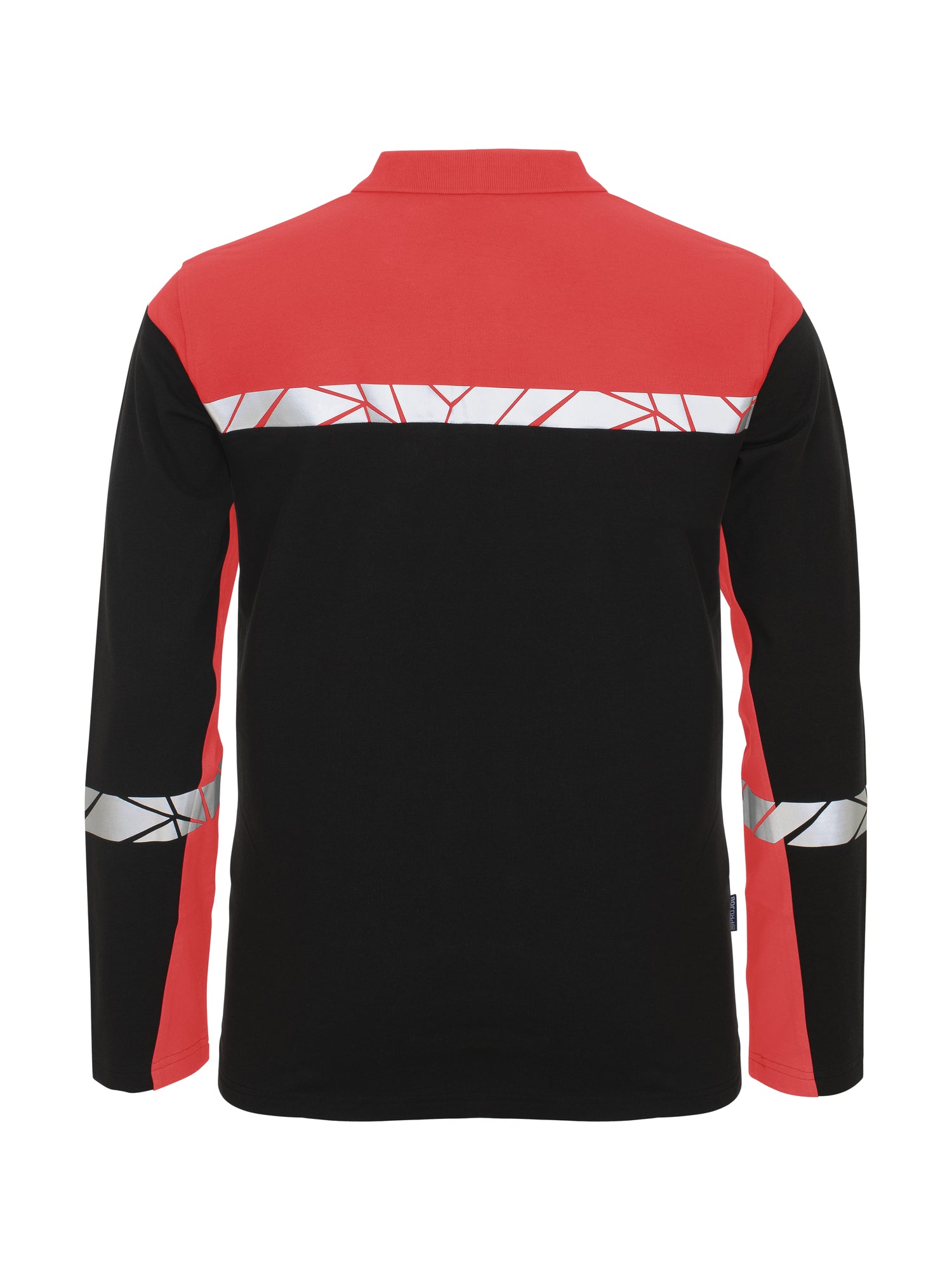 7004 POLO LANGE MOUWEN - Zwart/rood