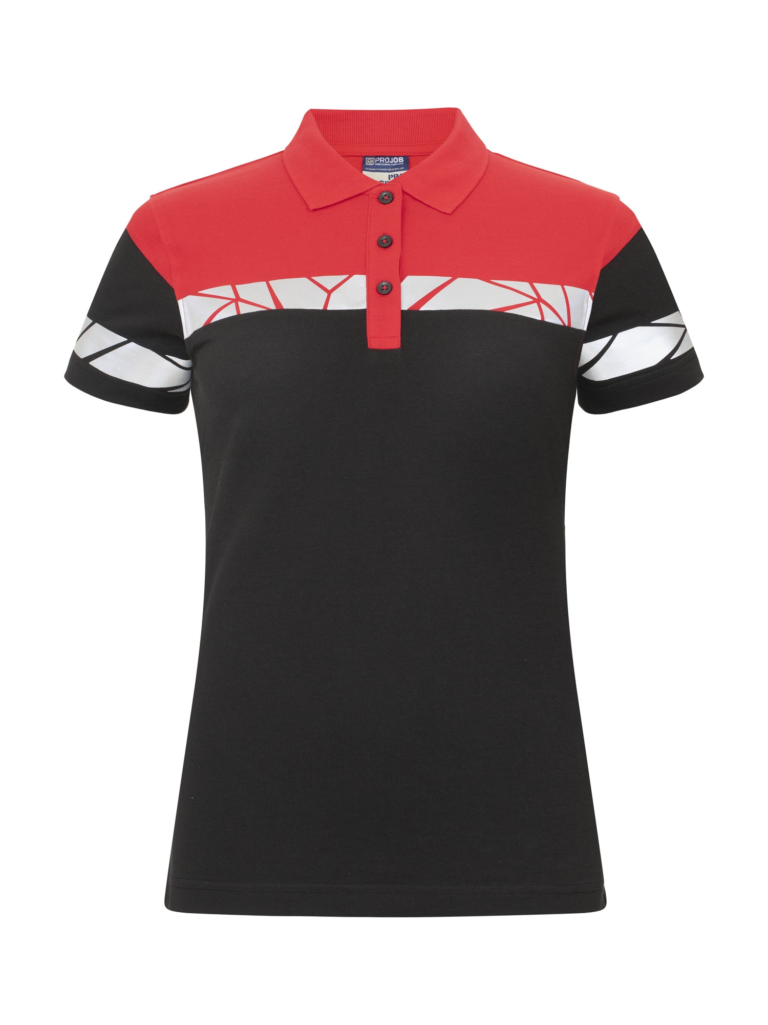 7006 POLO DAMES - Zwart/rood