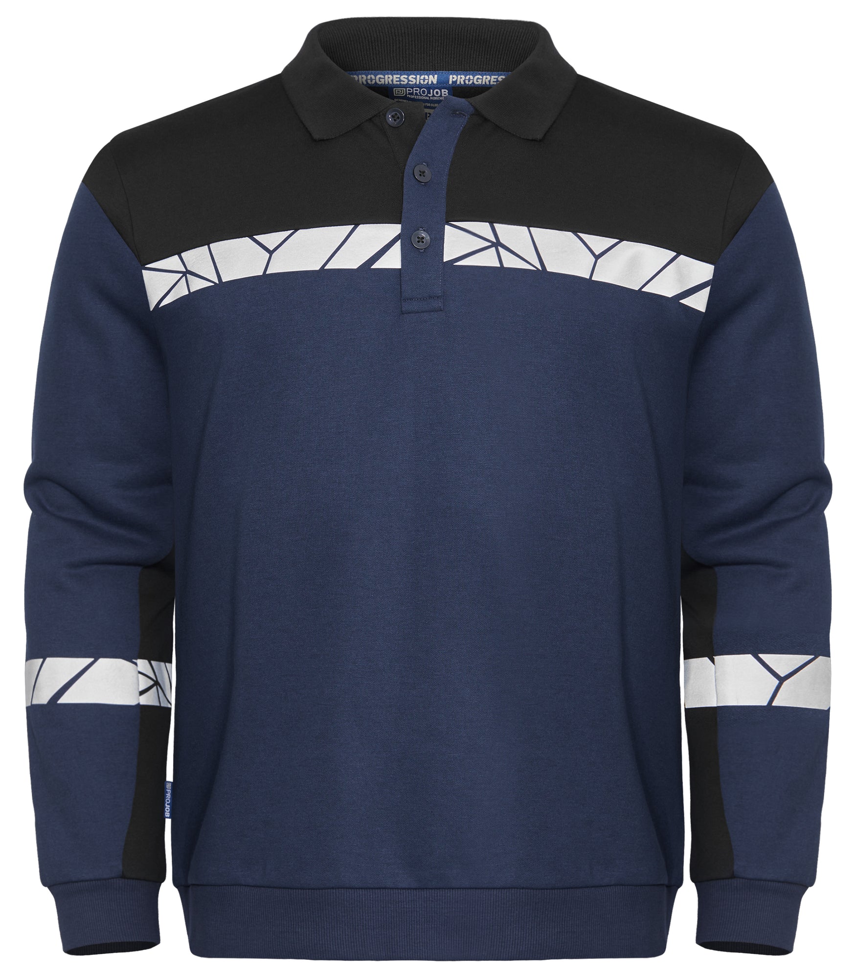 7100 POLOSWEATER - Marine/zwart