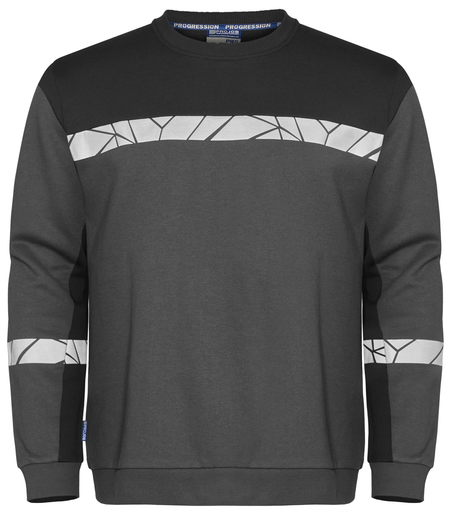 7101 SWEATER RONDE HALS - Grijs/zwart