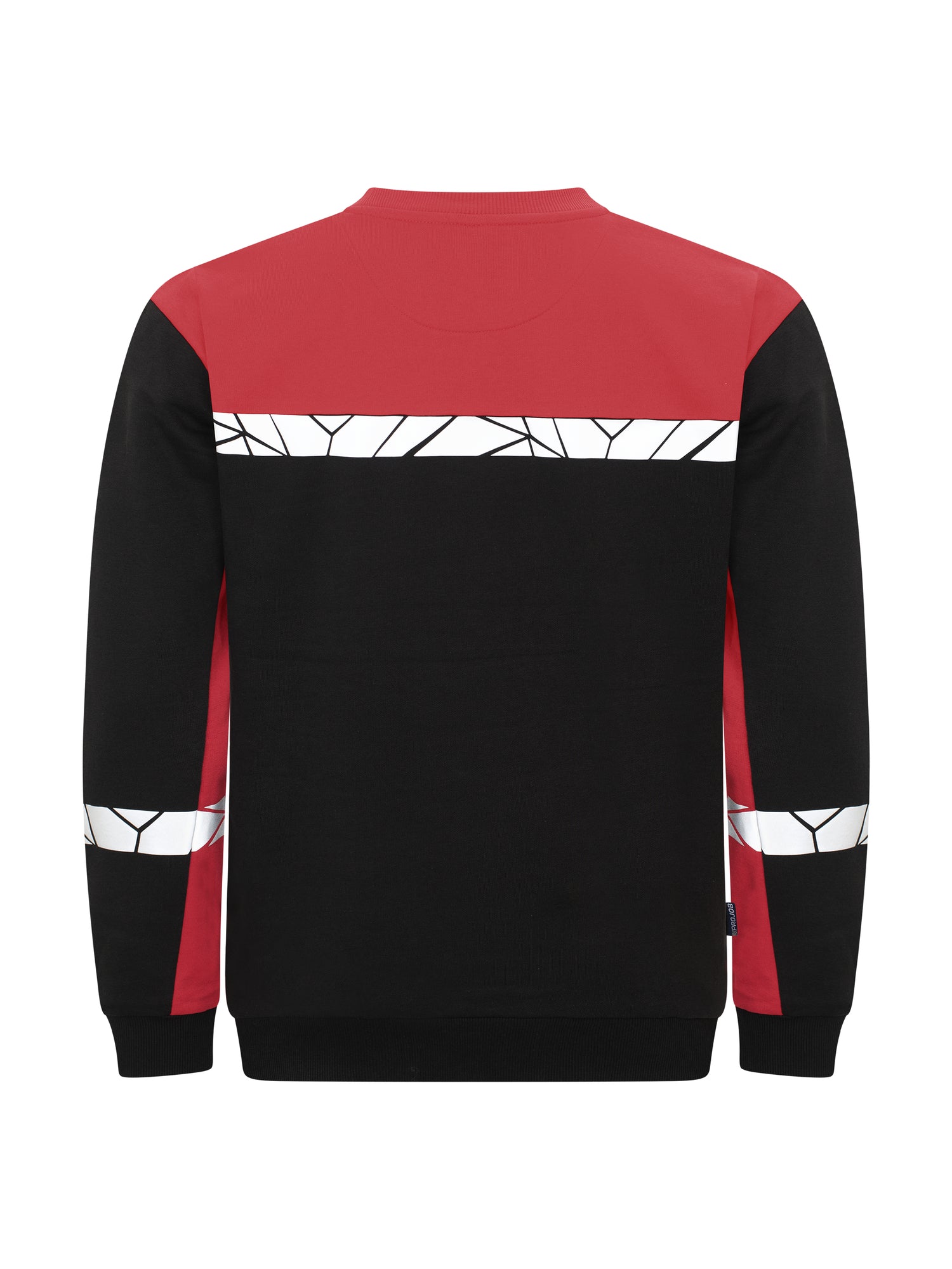 7101 SWEATER RONDE HALS - Zwart/rood