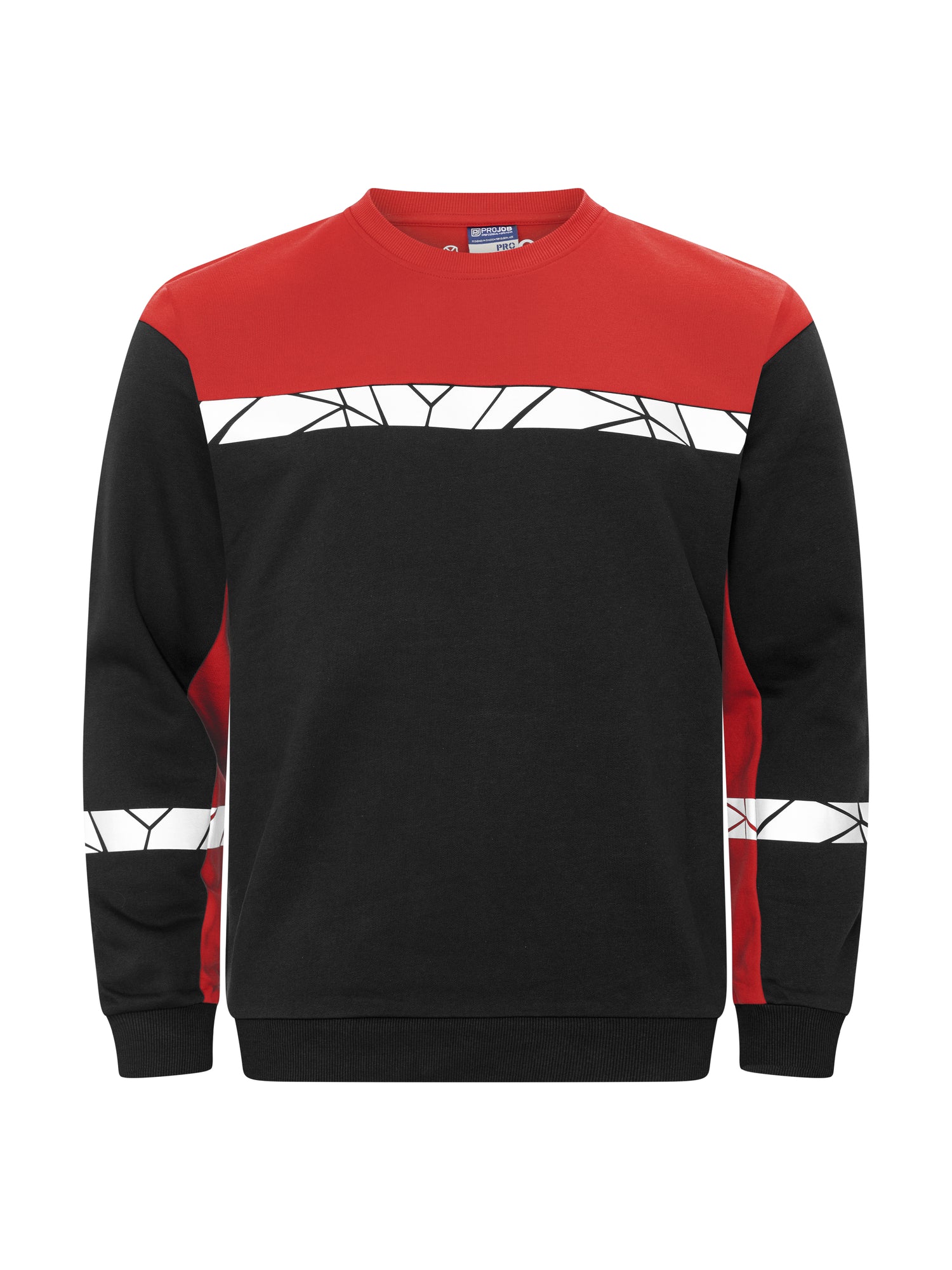 7101 SWEATER RONDE HALS - Zwart/rood