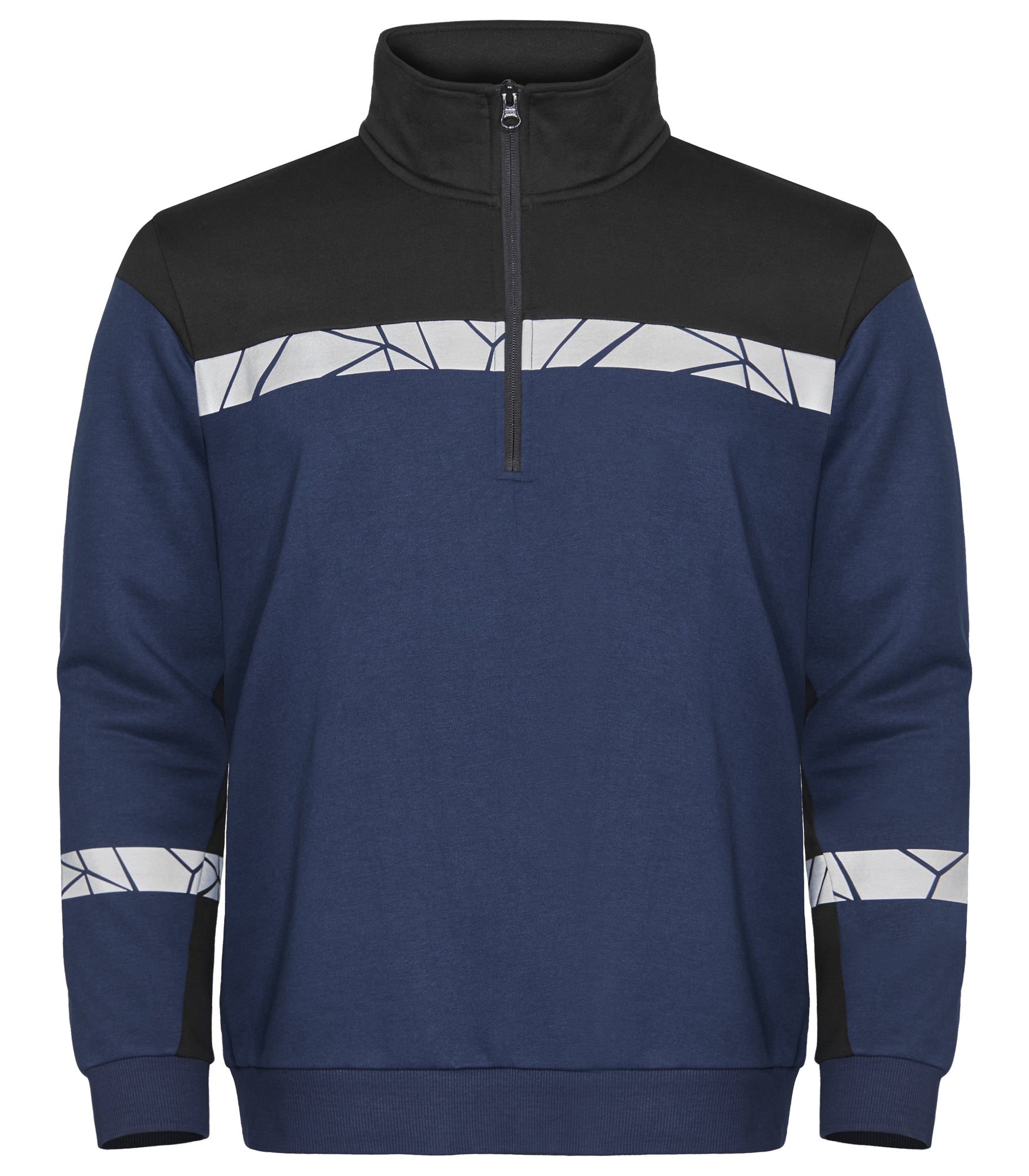 7102 SWEATER HALVE RITSSLUITING - Marine/zwart