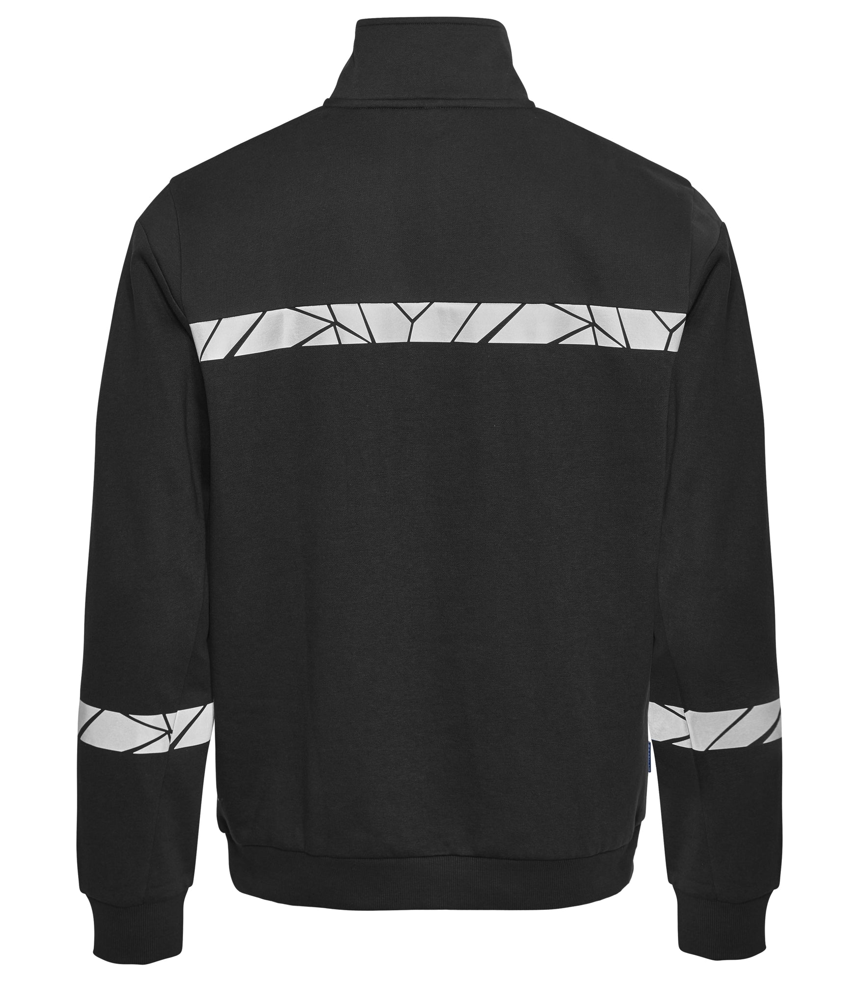 7102 SWEATER HALVE RITSSLUITING - Zwart/zwart
