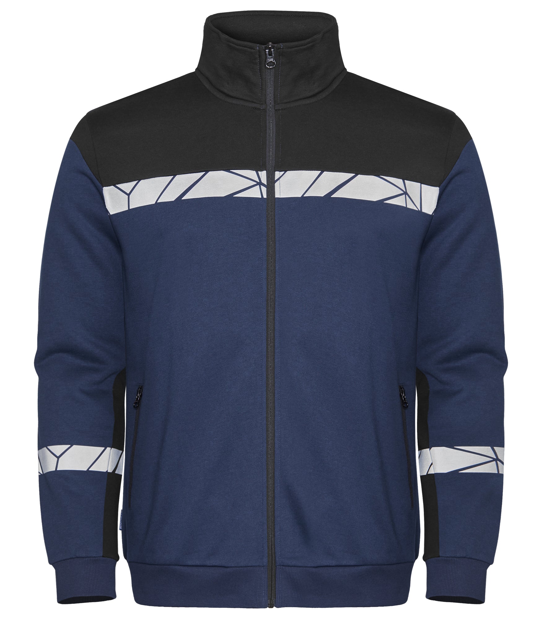 7103 SWEATER MET VOLLEDIGE RITSSLUITING - Marine/zwart