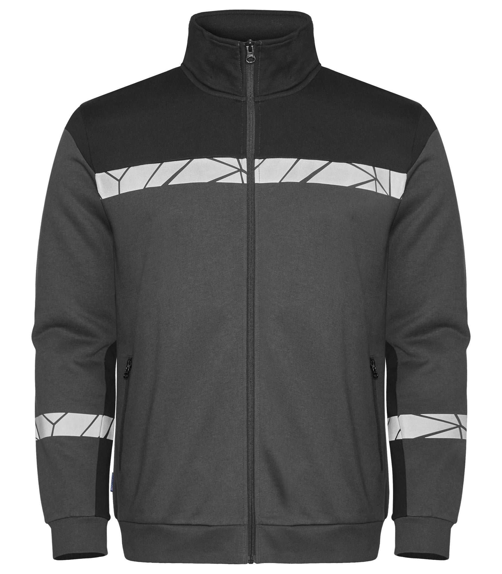 7103 SWEATER MET VOLLEDIGE RITSSLUITING - Grijs/zwart