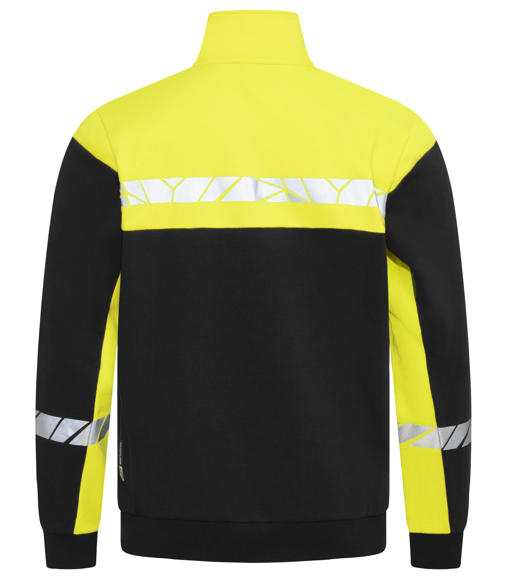 7103 SWEATER MET VOLLEDIGE RITSSLUITING - Zwart/geel