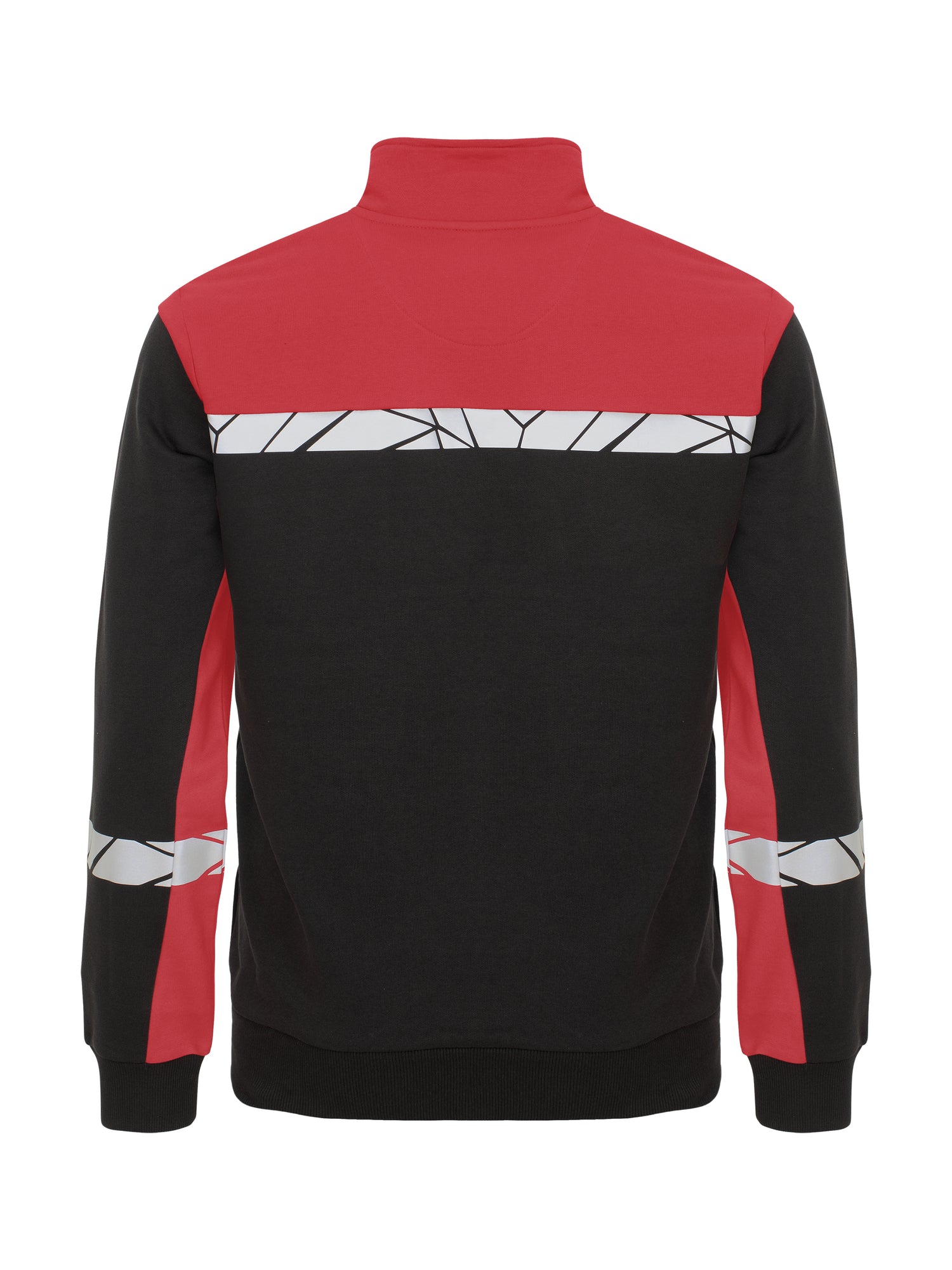 7103 SWEATER MET VOLLEDIGE RITSSLUITING - Zwart/rood