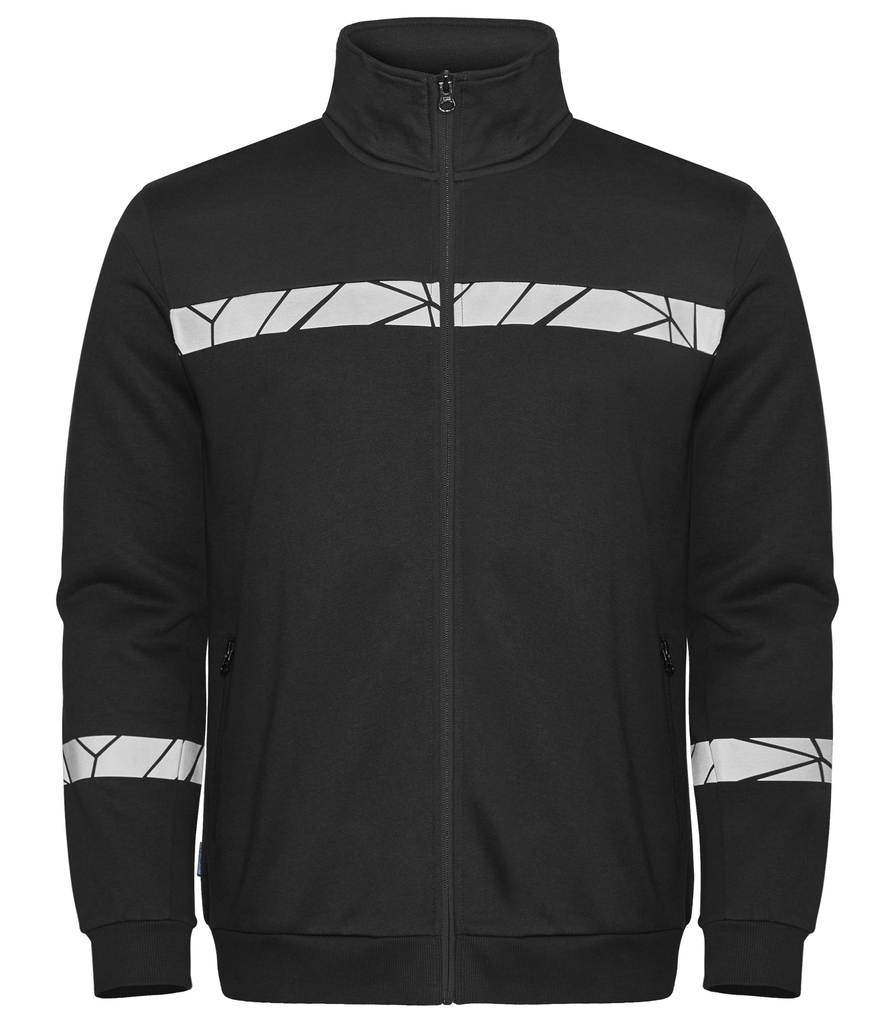 7103 SWEATER MET VOLLEDIGE RITSSLUITING - Zwart/zwart