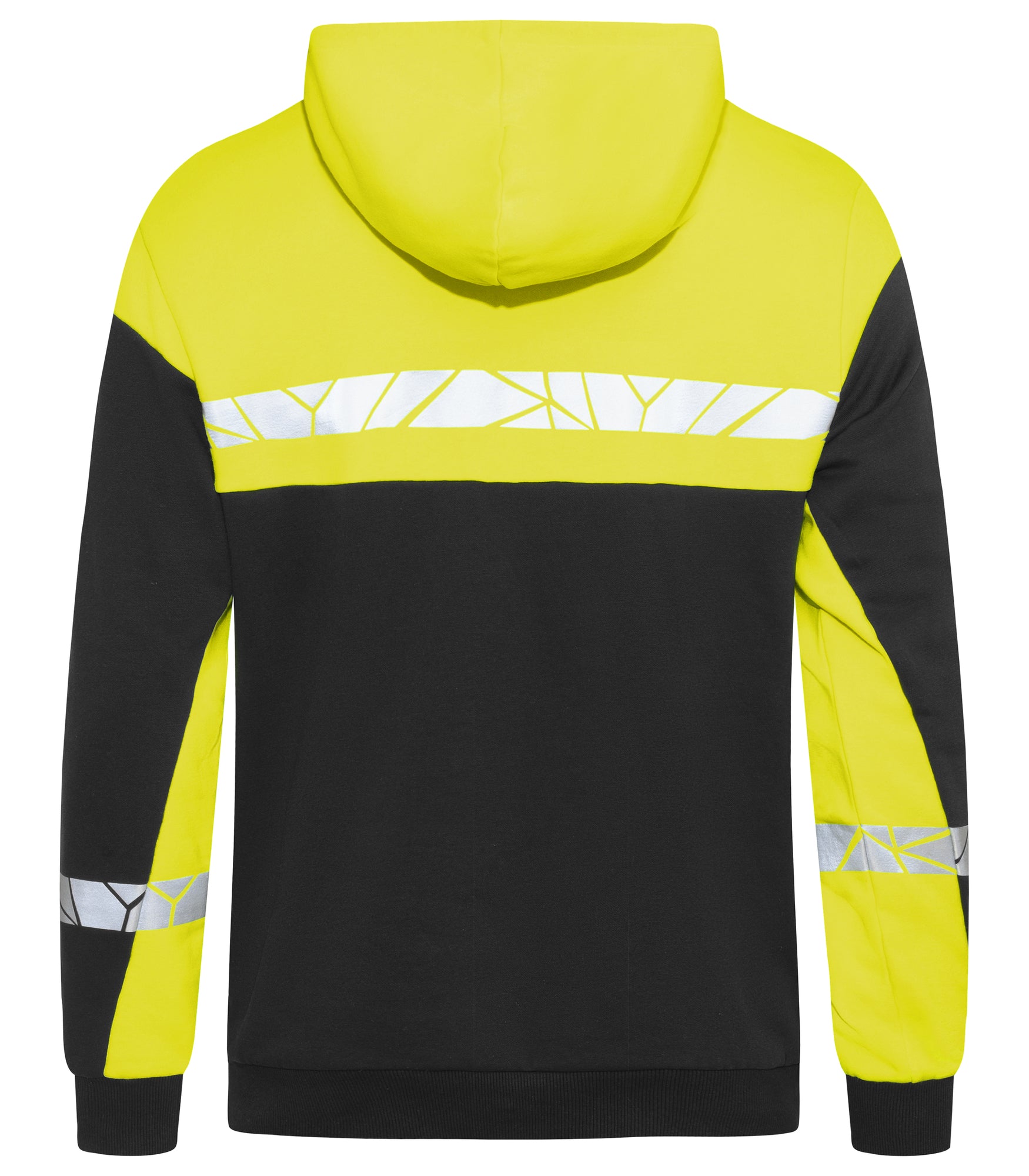 7104 HOODIE MET HALVE RITSSLUITING - Zwart/geel