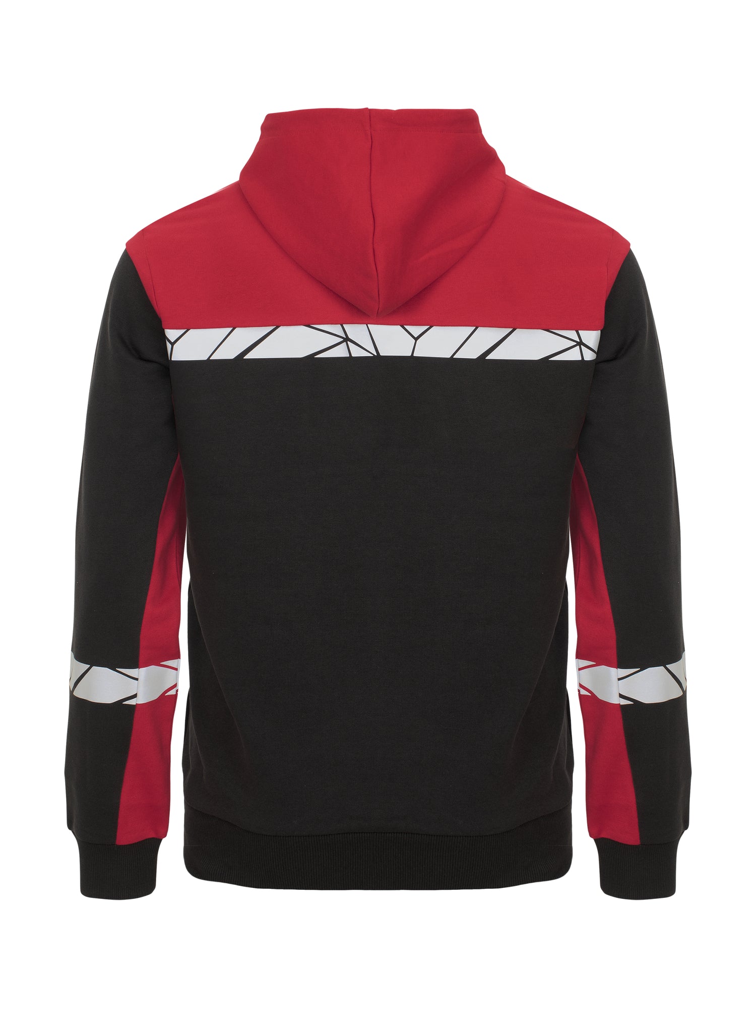 7104 HOODIE MET HALVE RITSSLUITING - Zwart/rood