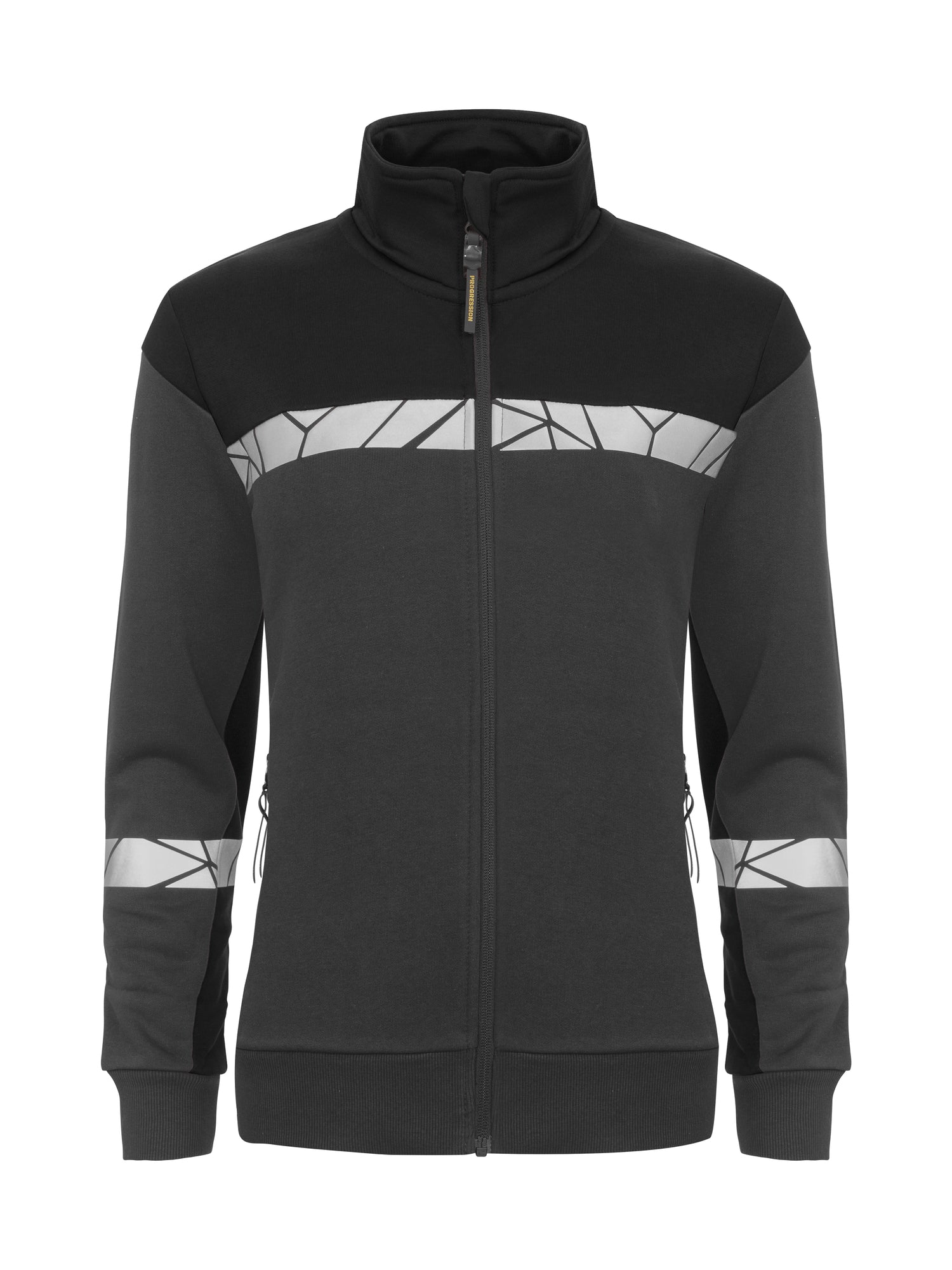 7105 SWEATER MET VOLLEDIGE RITSSLUITING DAMES - Grijs/zwart