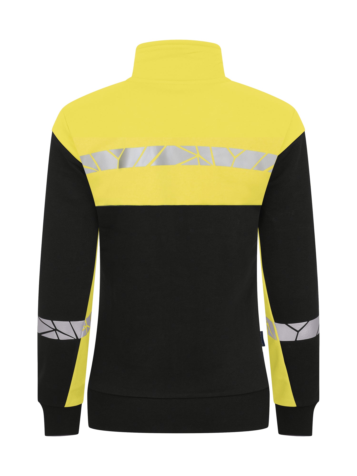 7105 SWEATER MET VOLLEDIGE RITSSLUITING DAMES - Zwart/geel