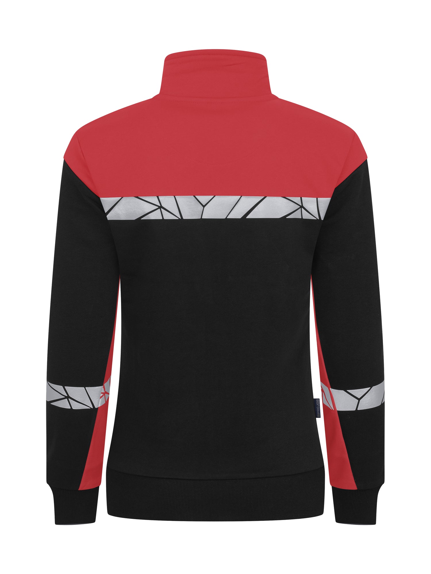 7105 SWEATER MET VOLLEDIGE RITSSLUITING DAMES - Zwart/rood
