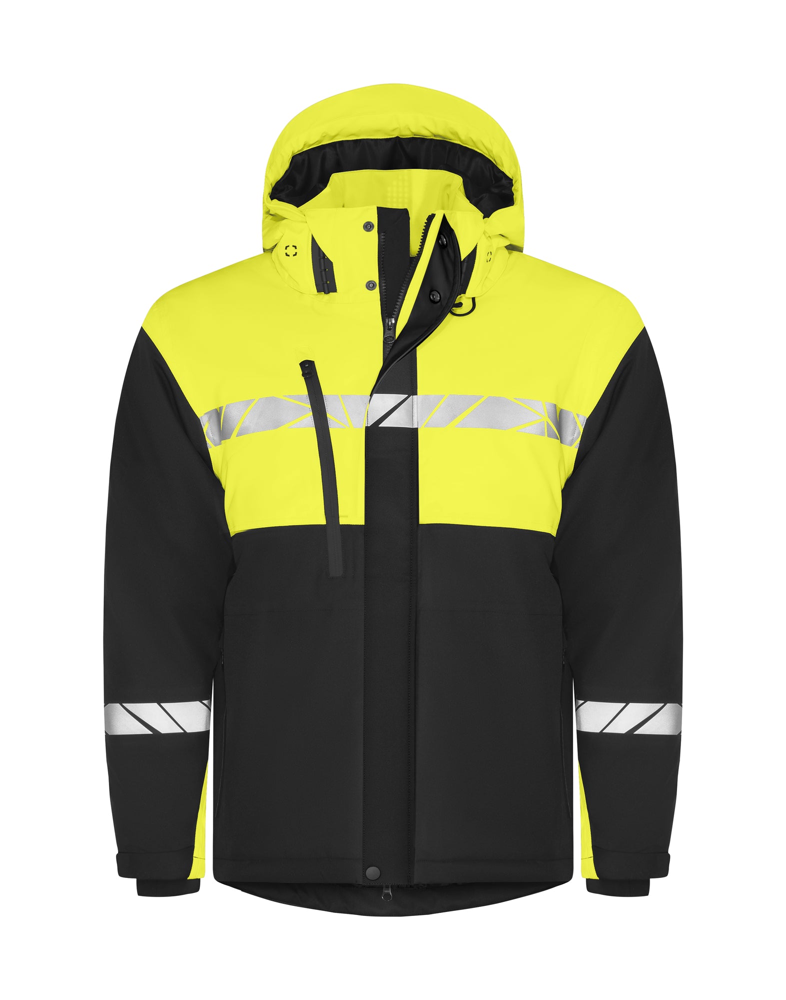7413 GEVOERDE SOFTSHELL JAS - Zwart/geel