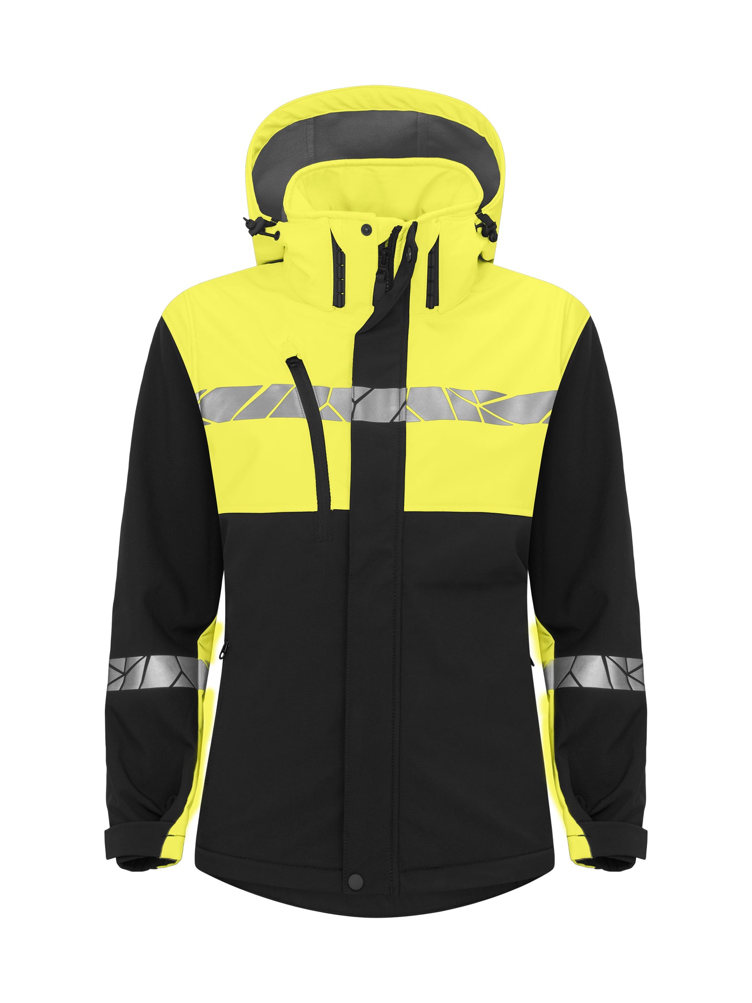 7417 SOFTSHELL JAS DAMES - Zwart/geel