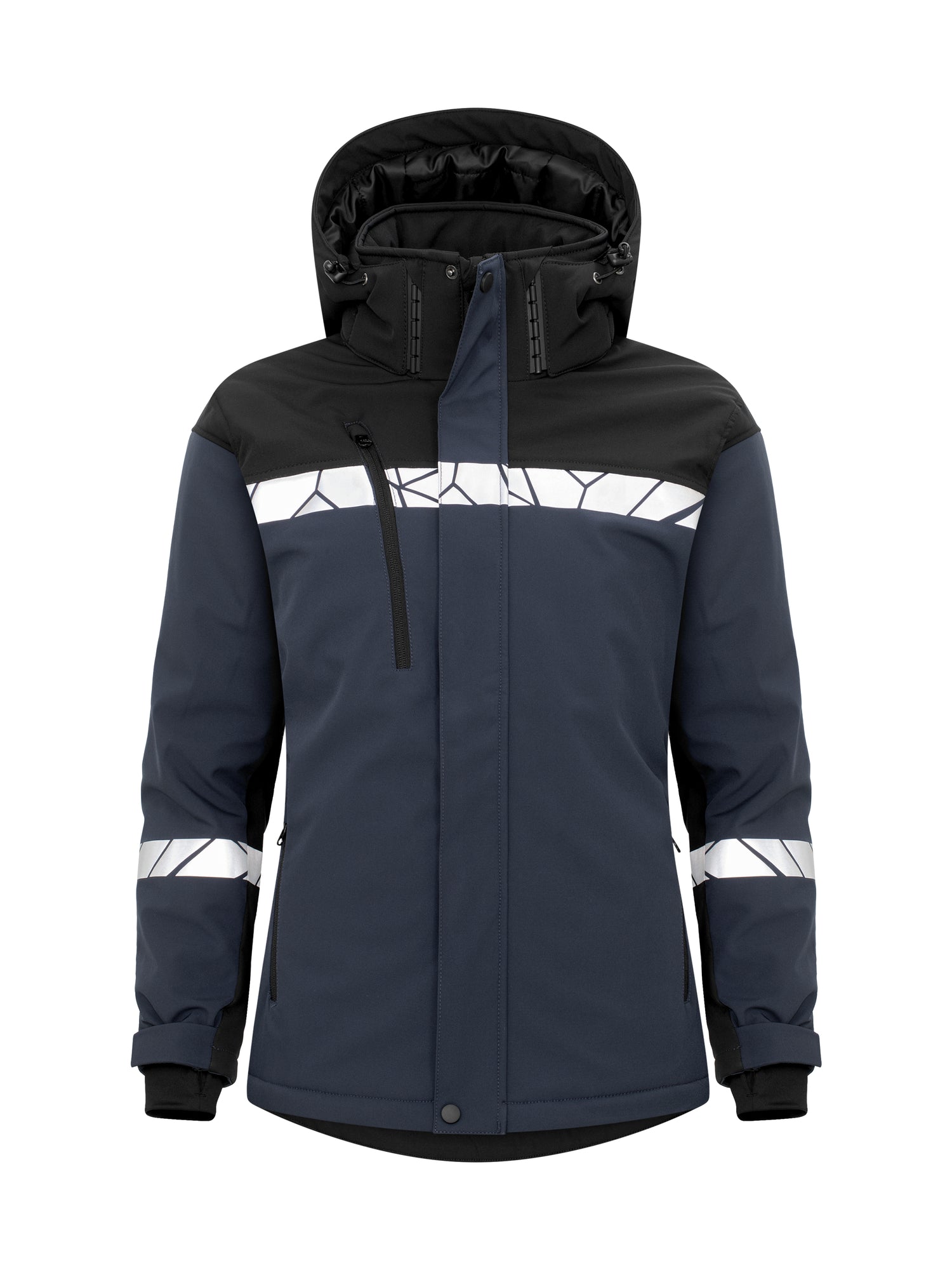 7418 GEVOERDE SOFTSHELL JAS DAMES - Marine/zwart