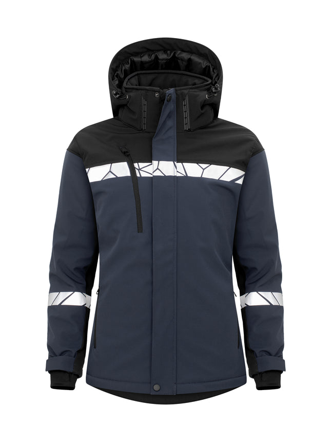 7418 GEVOERDE SOFTSHELL JAS DAMES - Marine/zwart