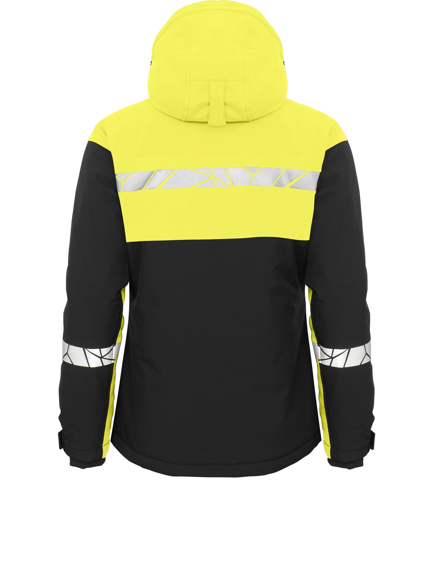 7418 GEVOERDE SOFTSHELL JAS DAMES - Zwart/geel