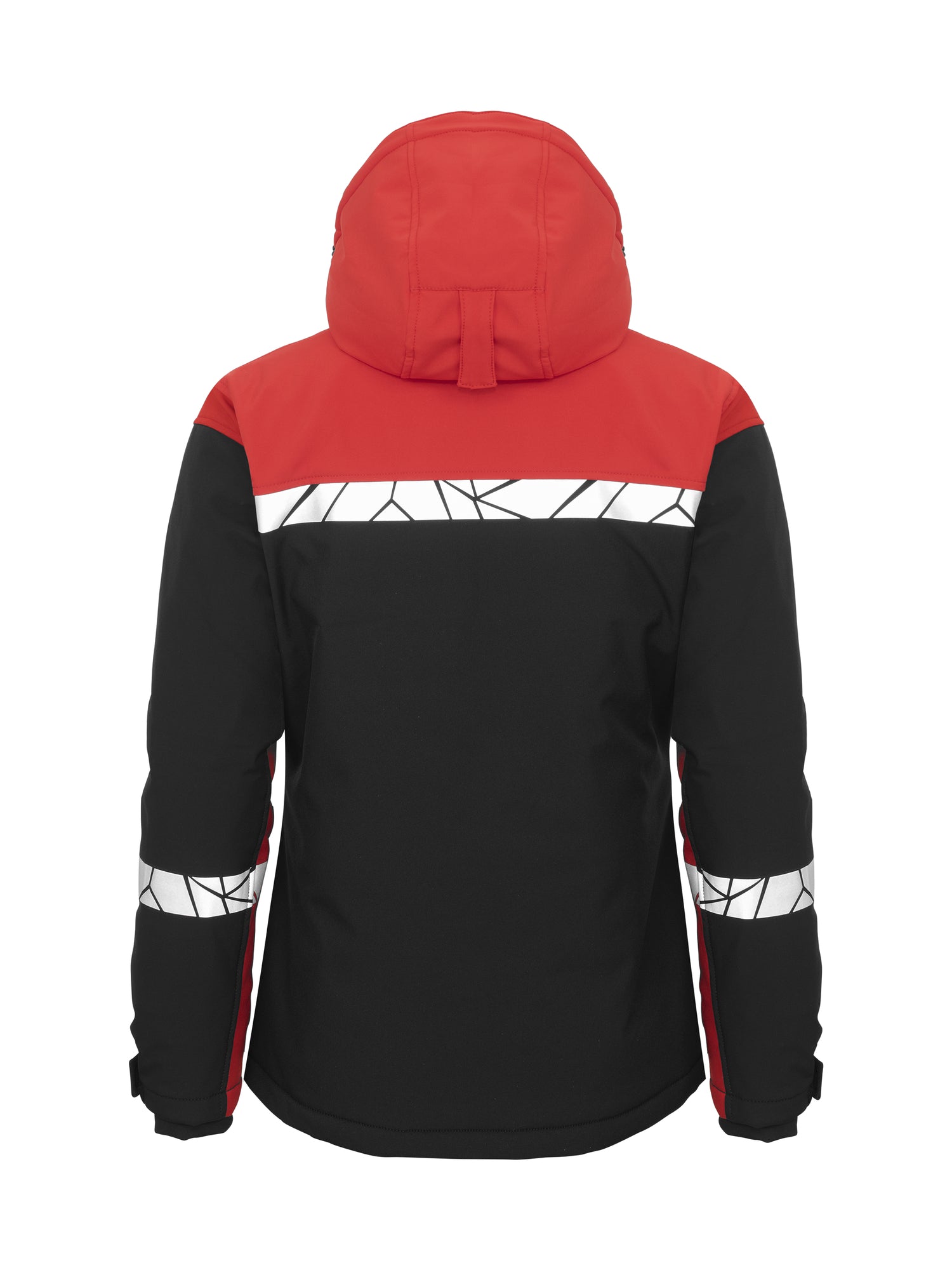 7418 GEVOERDE SOFTSHELL JAS DAMES - Zwart/rood