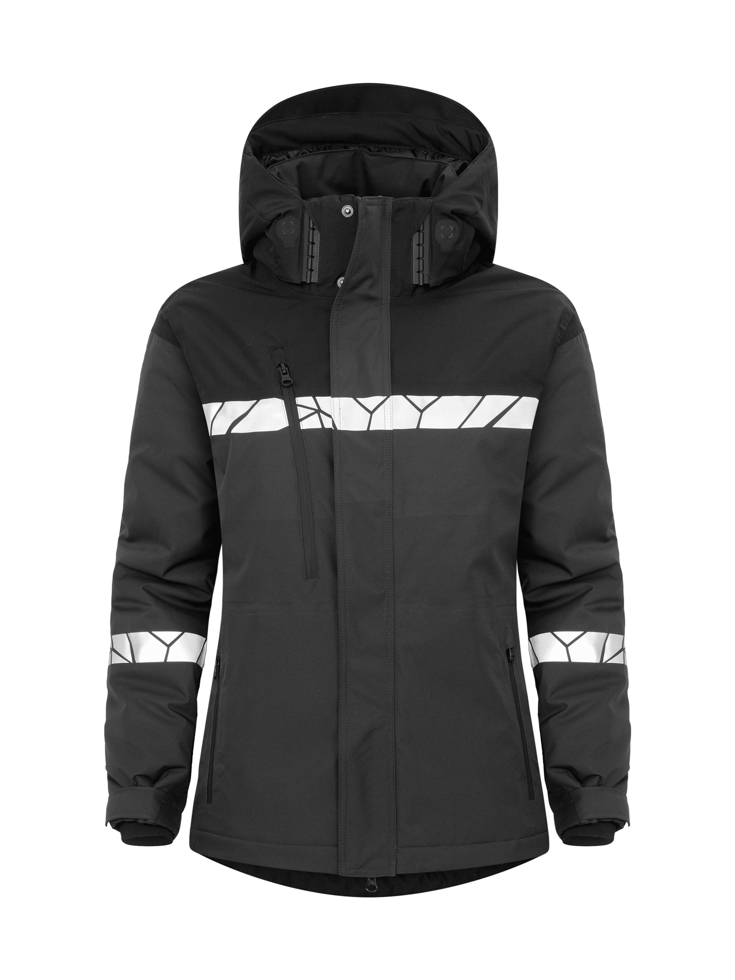 7420 GEVOERDE FUNCTIONELE JAS DAMES - Grijs/zwart