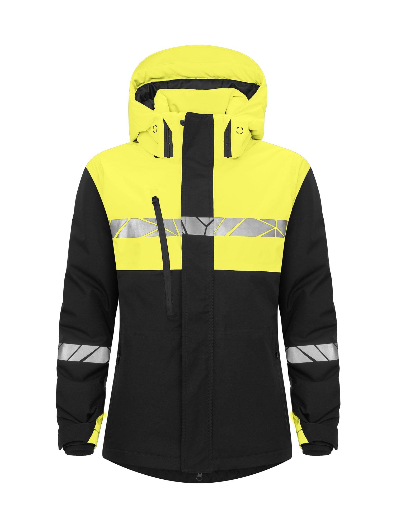 7420 GEVOERDE FUNCTIONELE JAS DAMES - Zwart/geel