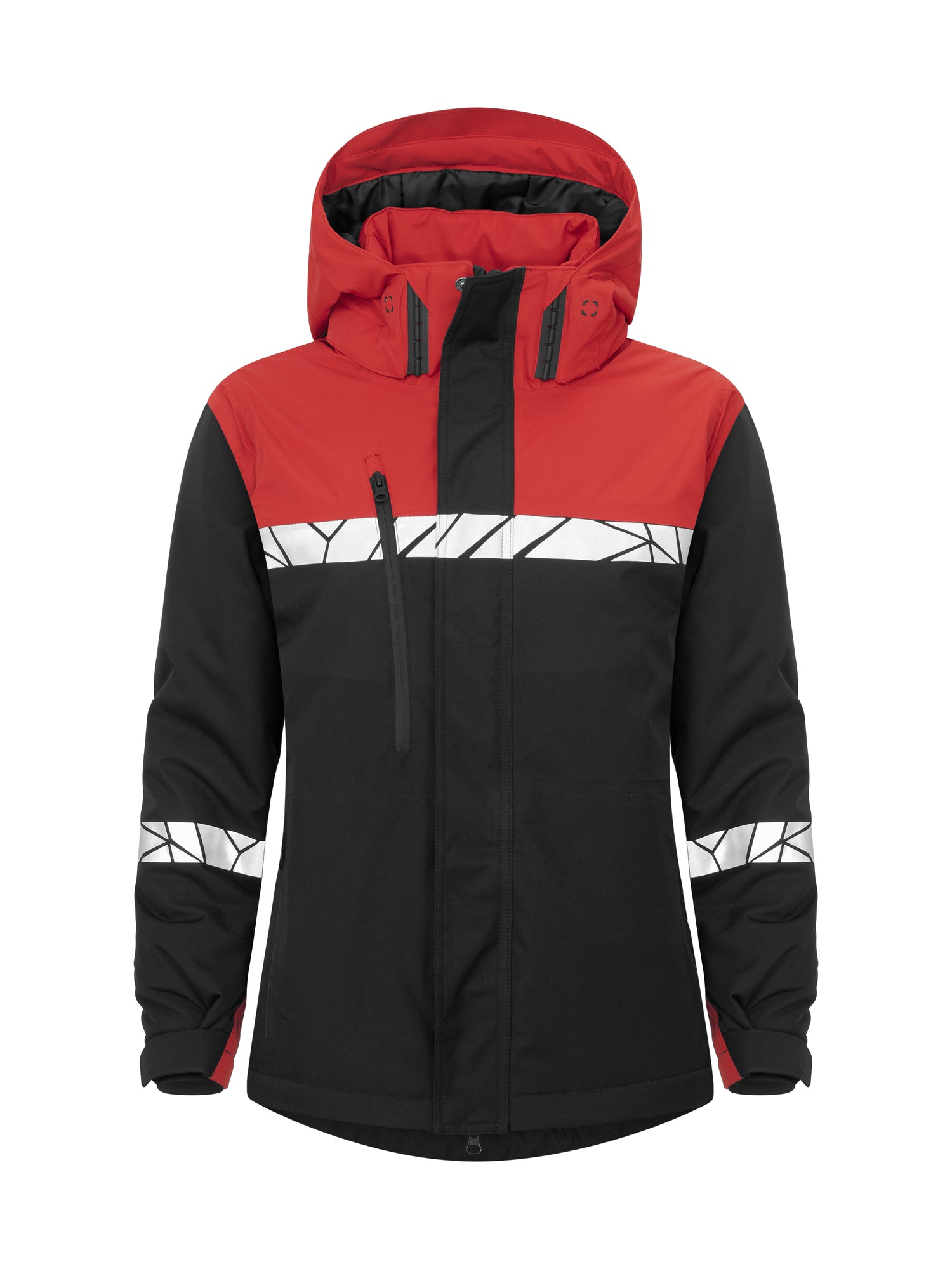 7420 GEVOERDE FUNCTIONELE JAS DAMES - Zwart/rood