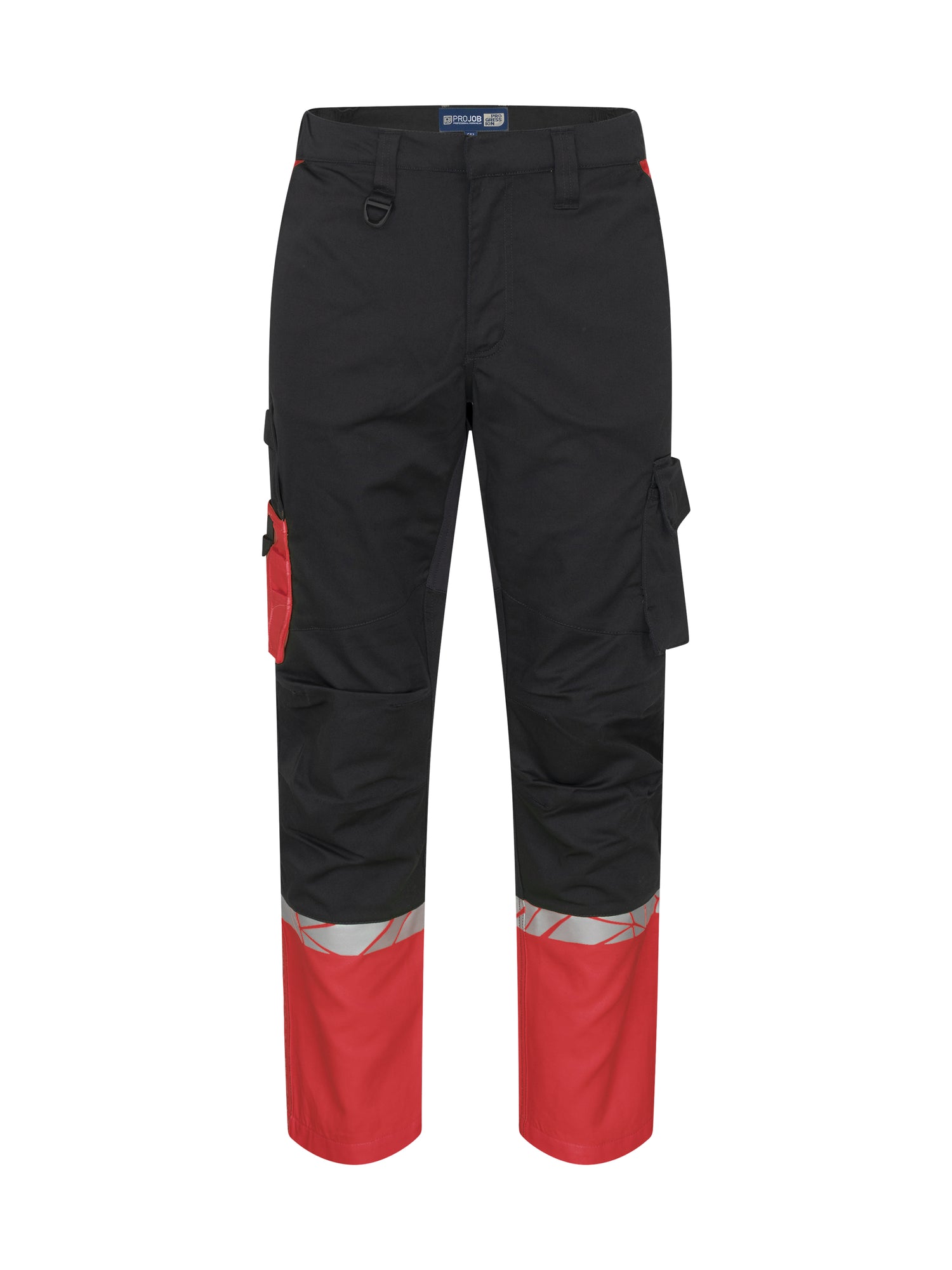 7507 STRETCHBROEK ZONDER KNIEZAKKEN - Zwart/rood