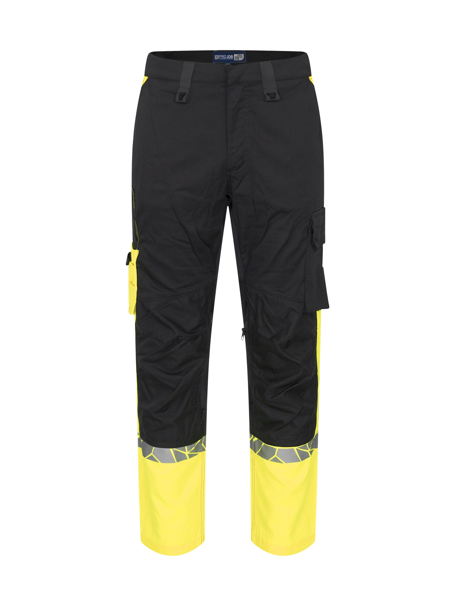 7508 STRETCHBROEK MET KNIEZAKKEN - Zwart/geel