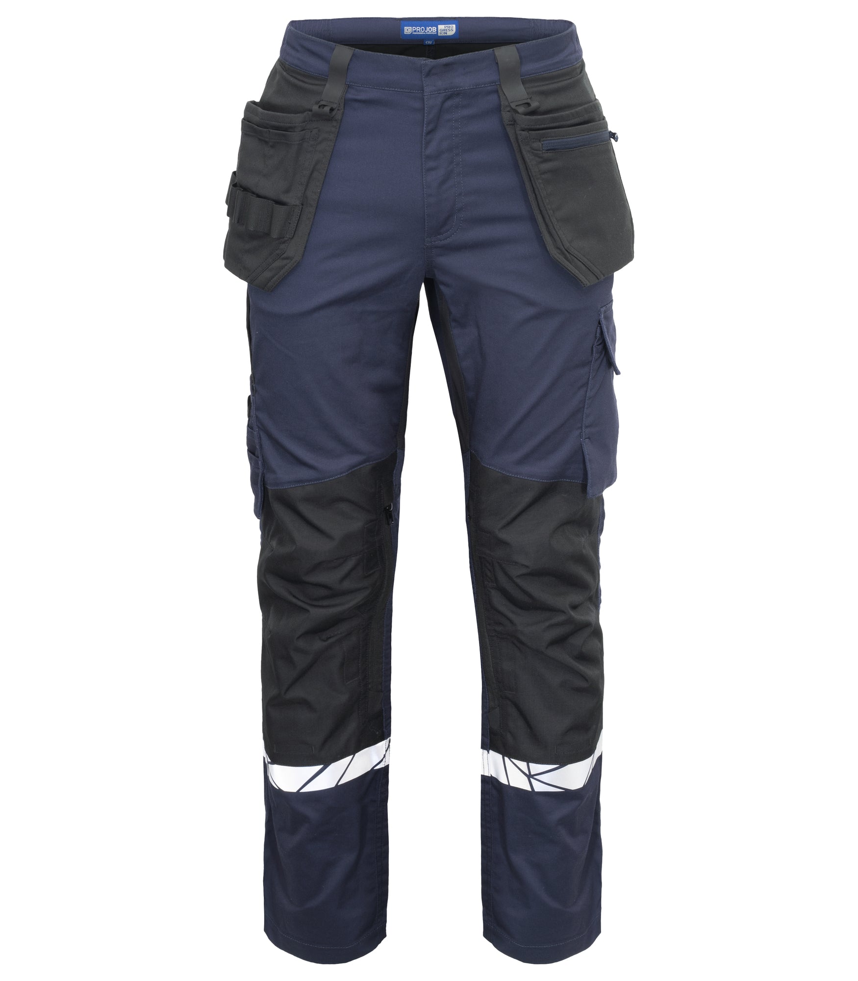7509 STRETCHBROEK MET KNIEZAKKEN EN SPIJKERZAKKEN - Marine/zwart