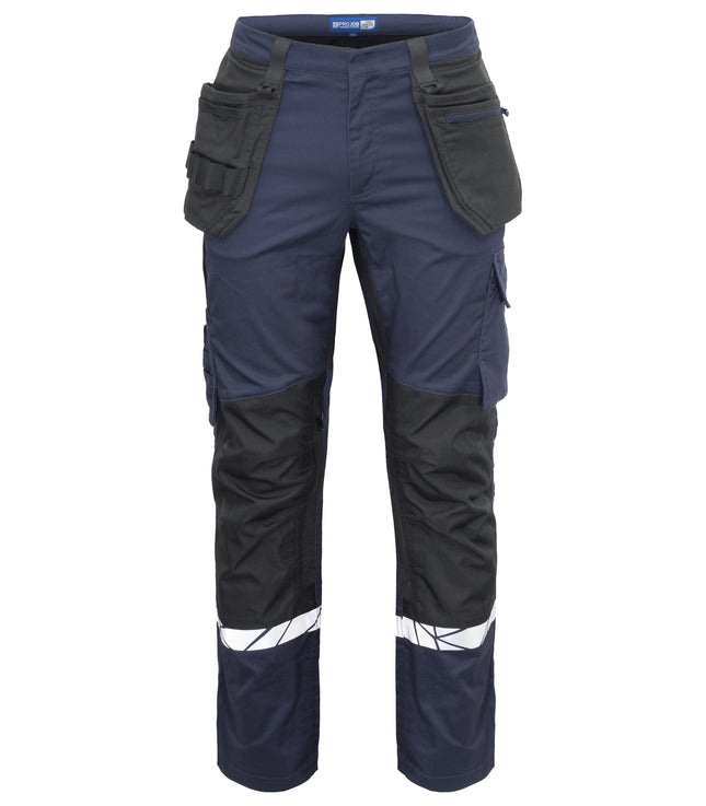 7509 STRETCHBROEK MET KNIEZAKKEN EN SPIJKERZAKKEN - Marine/zwart