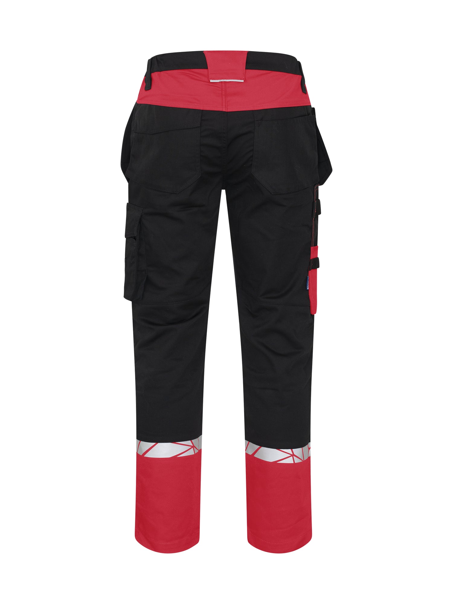 7509 STRETCHBROEK MET KNIEZAKKEN EN SPIJKERZAKKEN - Zwart/rood