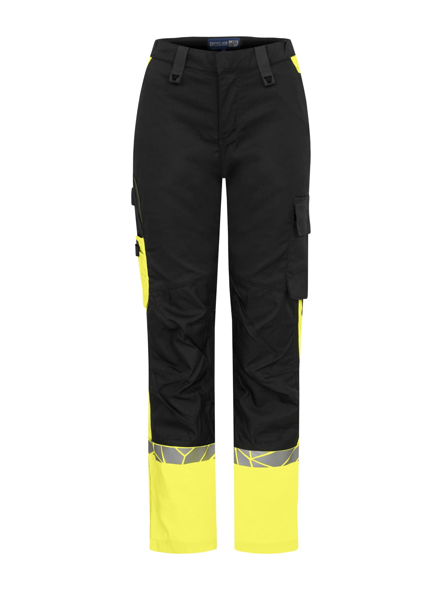 7512 STRETCHBROEK MET KNIEZAKKEN DAMES - Zwart/geel