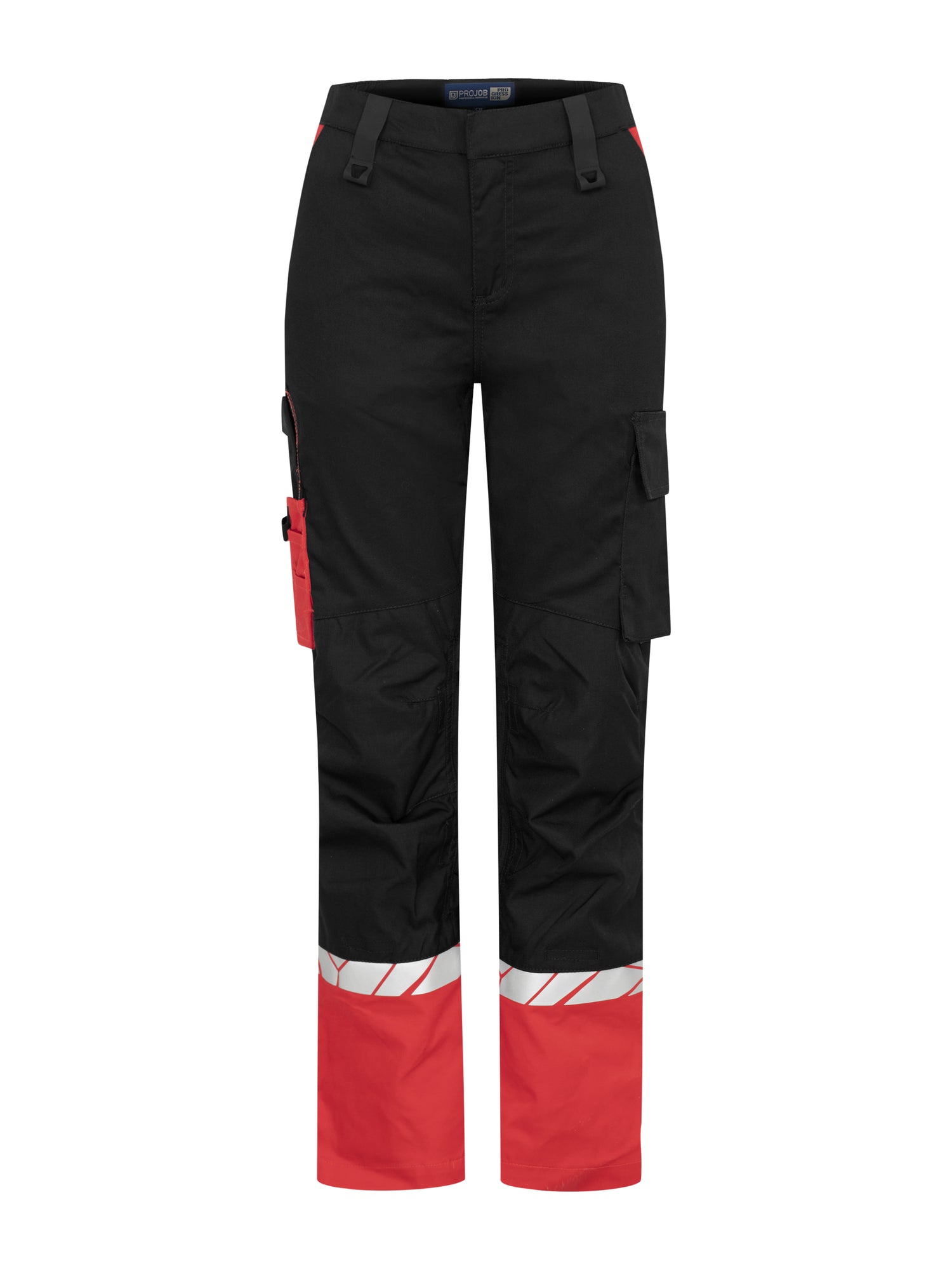 7512 STRETCHBROEK MET KNIEZAKKEN DAMES - Zwart/rood