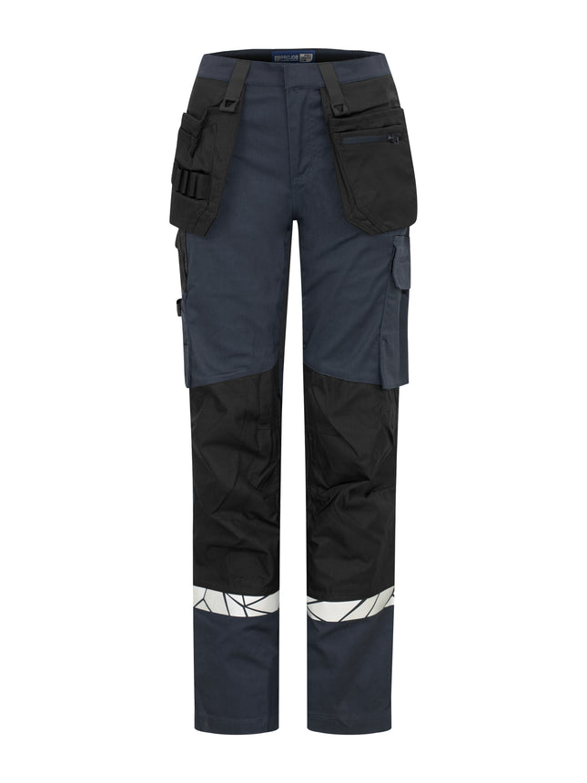 7513 STRETCHBROEK MET KNIEZAKKEN EN SPIJKERZAKKEN DAMES - Marine/zwart