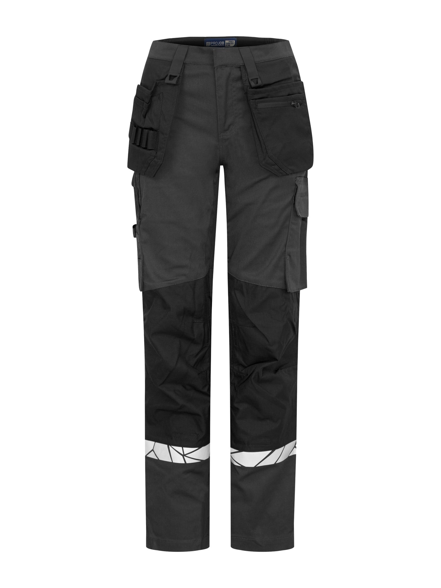 7513 STRETCHBROEK MET KNIEZAKKEN EN SPIJKERZAKKEN DAMES - Grijs/zwart