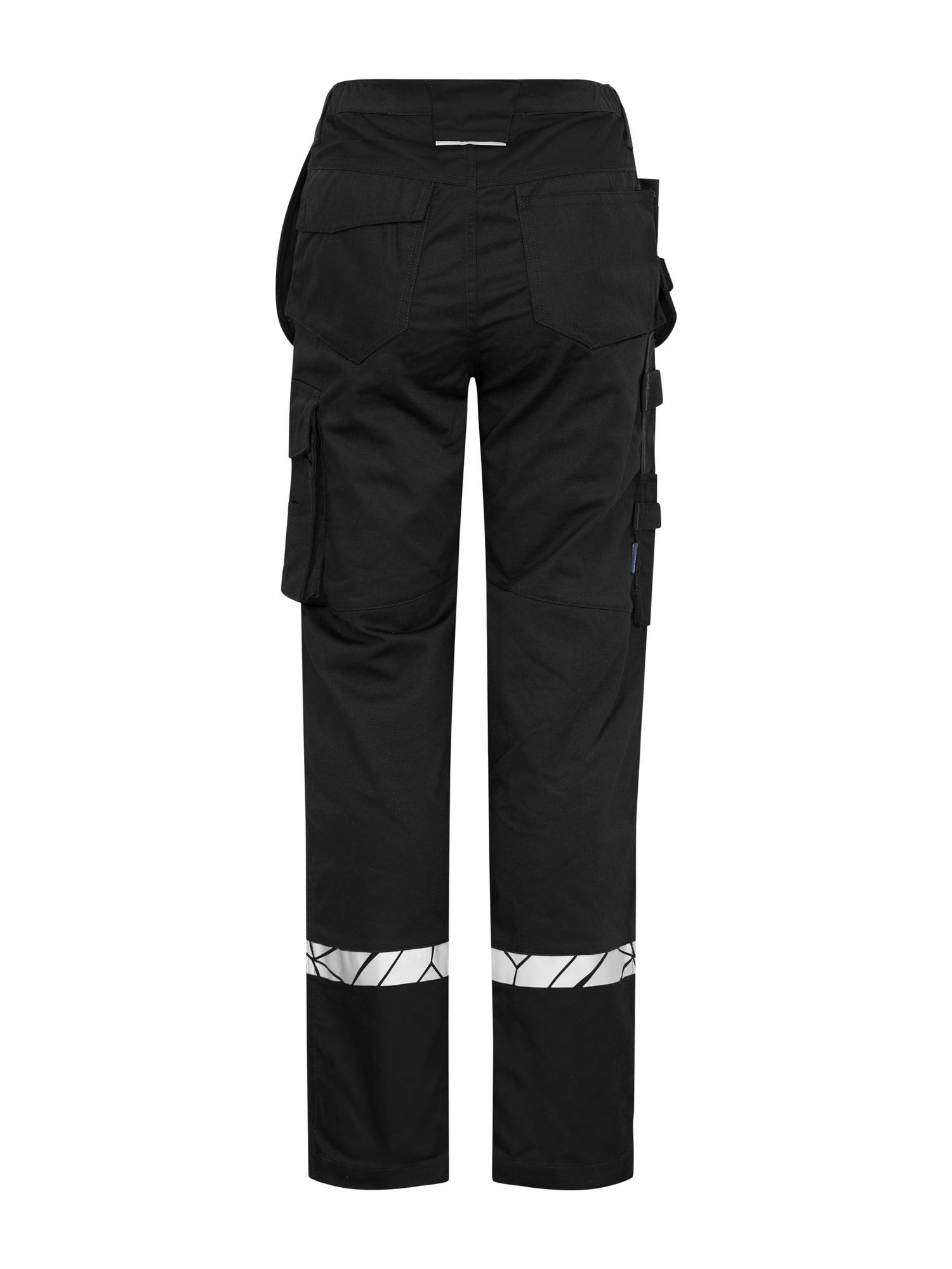 7513 STRETCHBROEK MET KNIEZAKKEN EN SPIJKERZAKKEN DAMES - Zwart/zwart