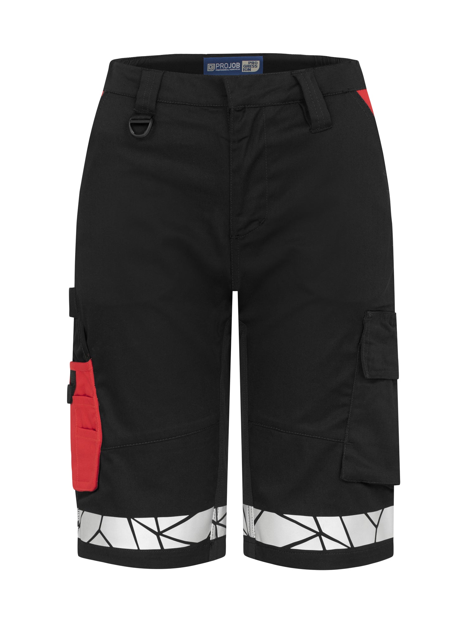 7514 STRETCHSHORT DAMES - Zwart/rood
