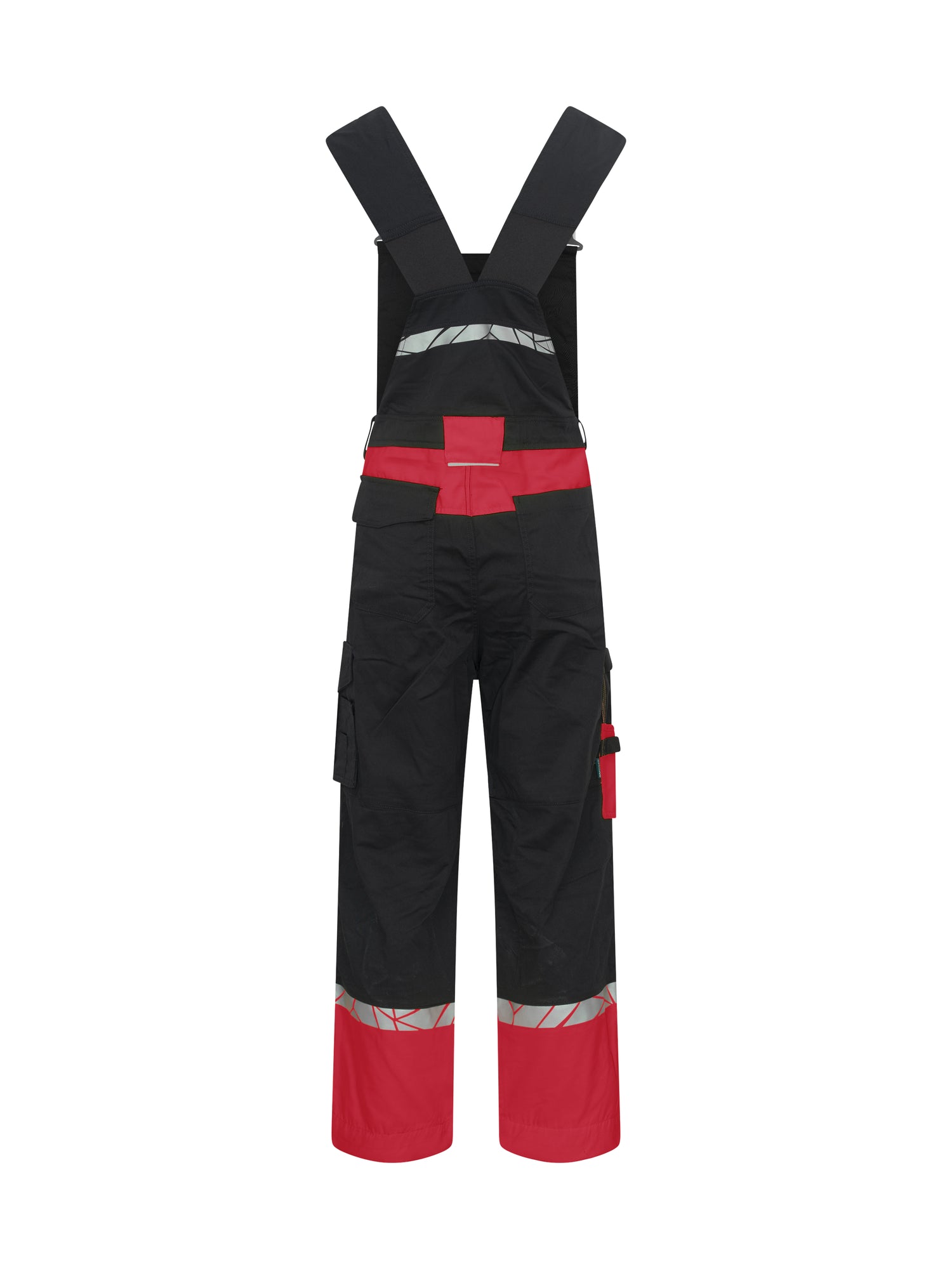 7600 STRETCHBRETELBROEK MET KNIEZAKKEN - Zwart/rood