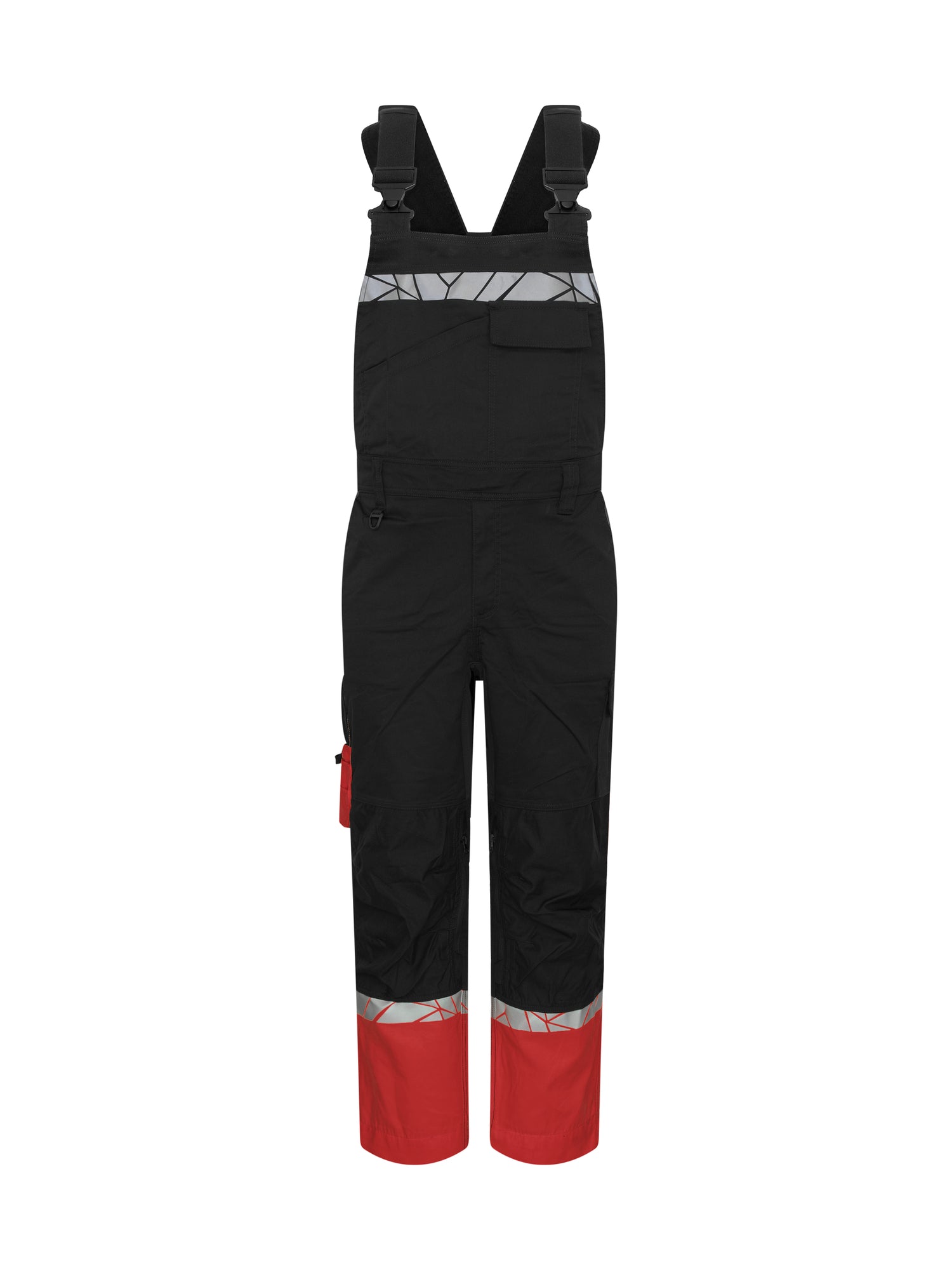 7600 STRETCHBRETELBROEK MET KNIEZAKKEN - Zwart/rood