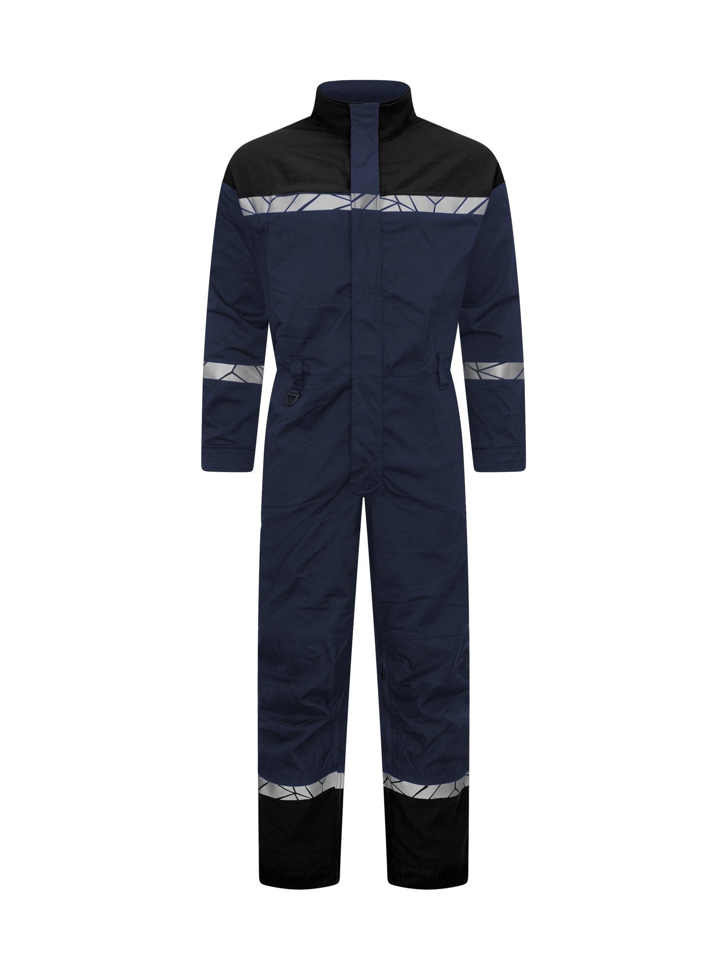 7601 STRETCH OVERALL MET KNIEZAKKEN - Marine/zwart